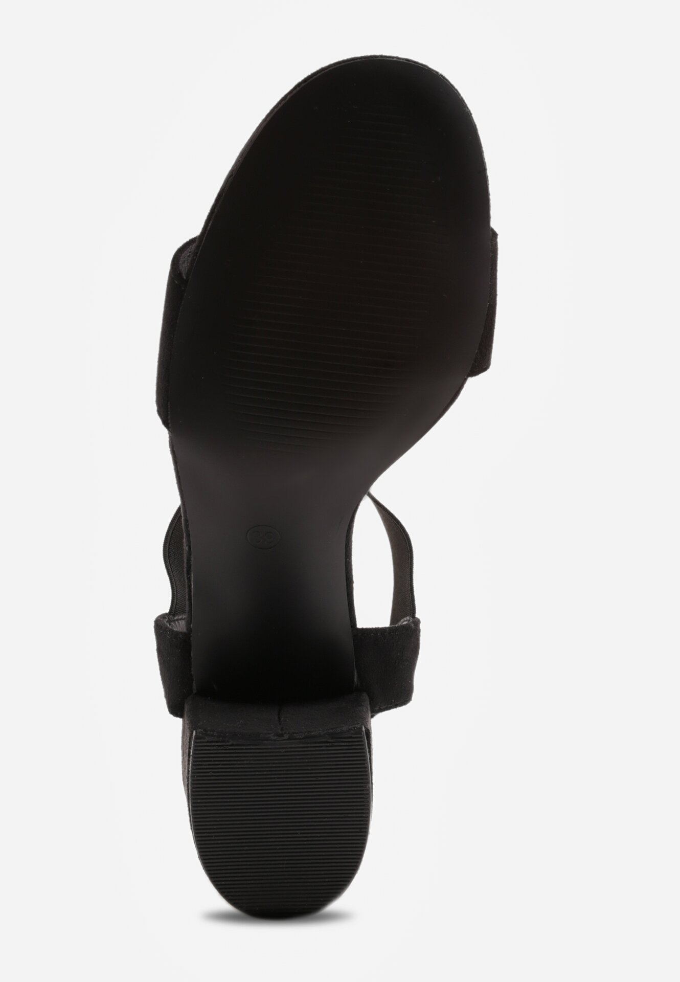 Czarne Sandały z Imitacji Zamszu na Słupku Ianolis