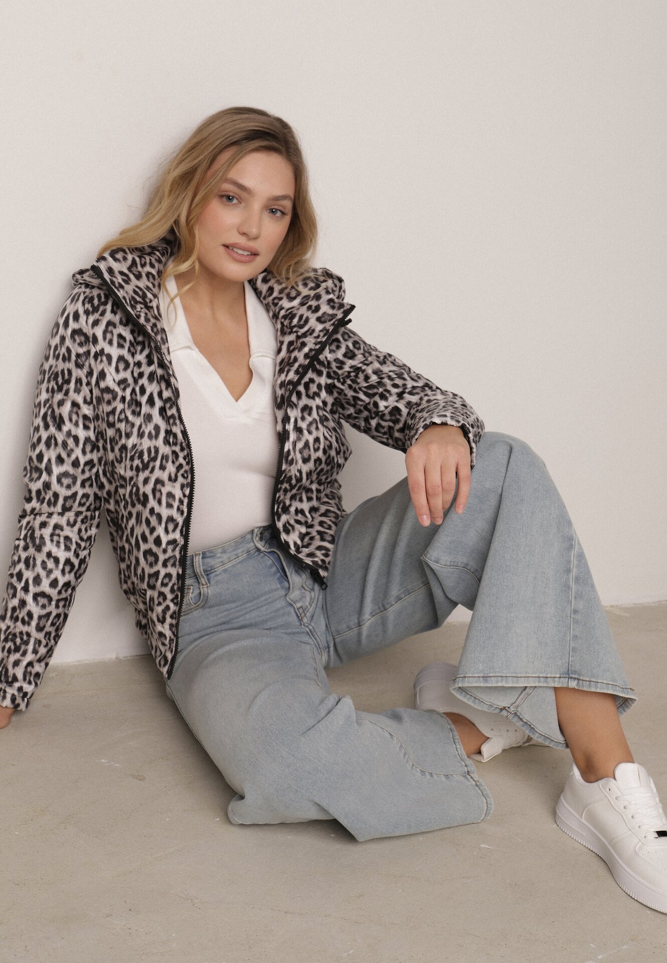 Panterkowa Kurtka Przejściowa w Panterkę z Odpinanym Kapturem Antolea