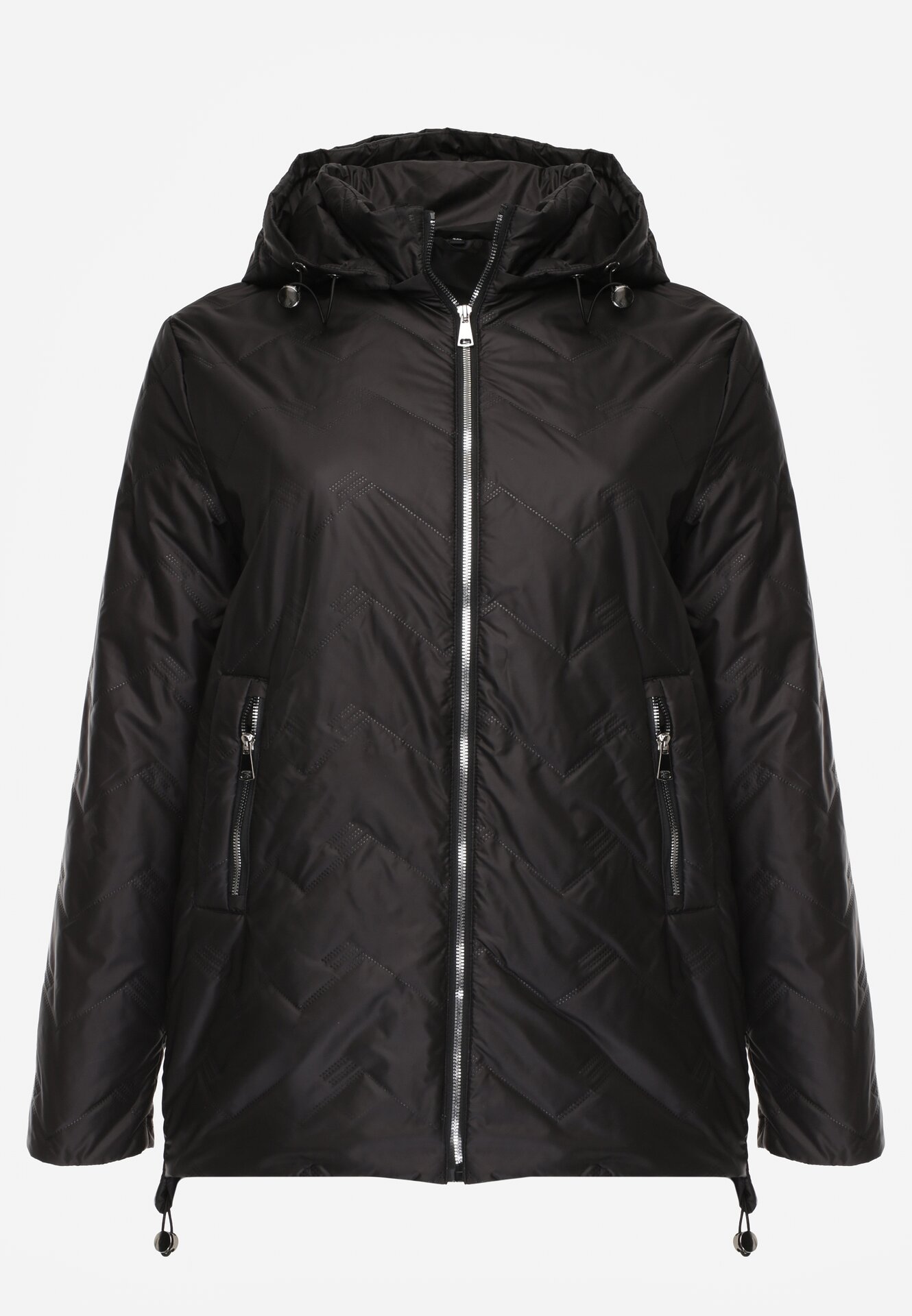 Czarna Przejściolwa Pikowana Kurtka z Odpinanym Kapturem Nevistta