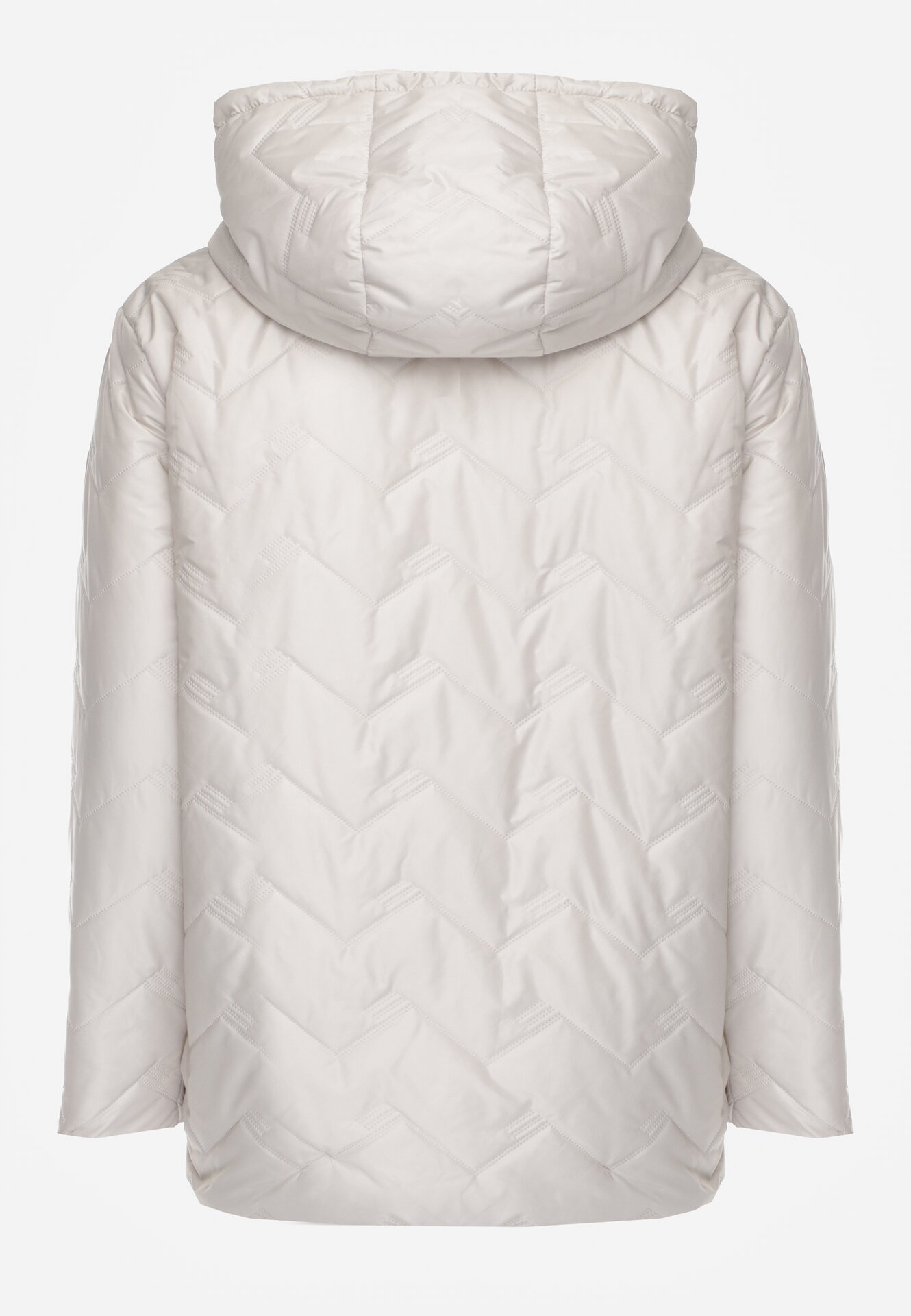 Jasnoszara Przejściolwa Pikowana Kurtka z Odpinanym Kapturem Nevistta