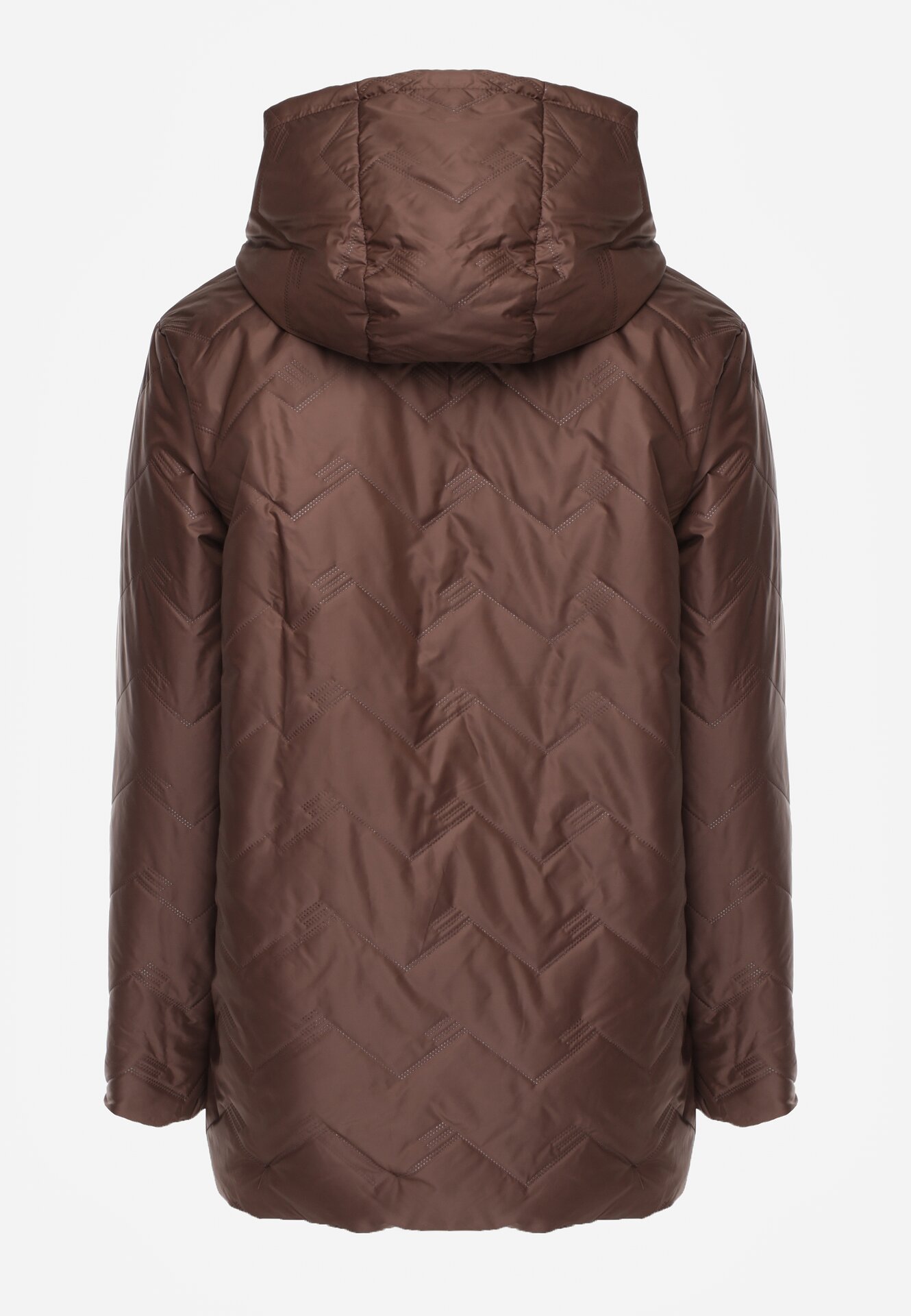Brązowa Przejściolwa Pikowana Kurtka z Odpinanym Kapturem Nevistta