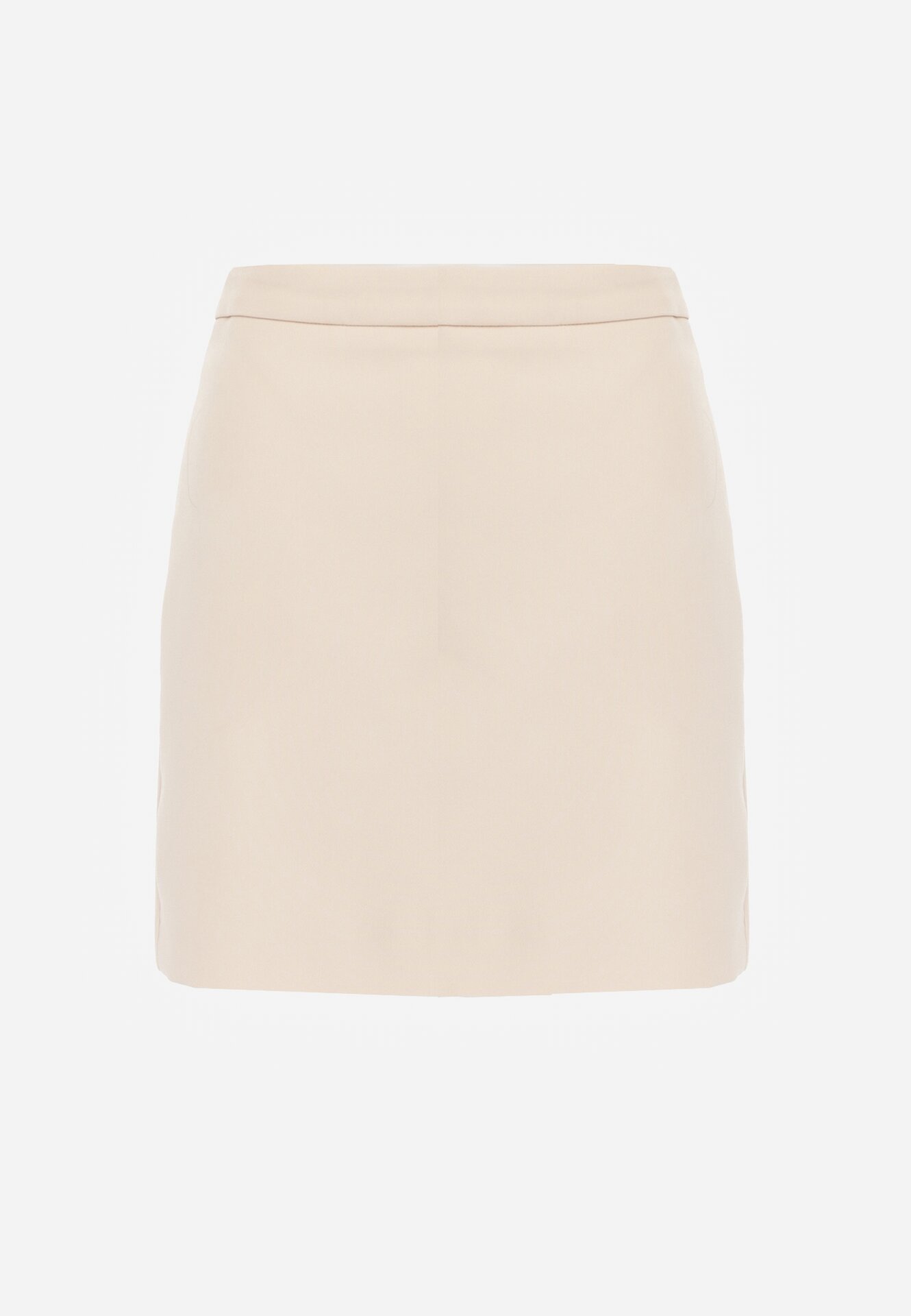 Beżowa Gładka Spódnica VICES o Ołówkowym Kroju Abilura