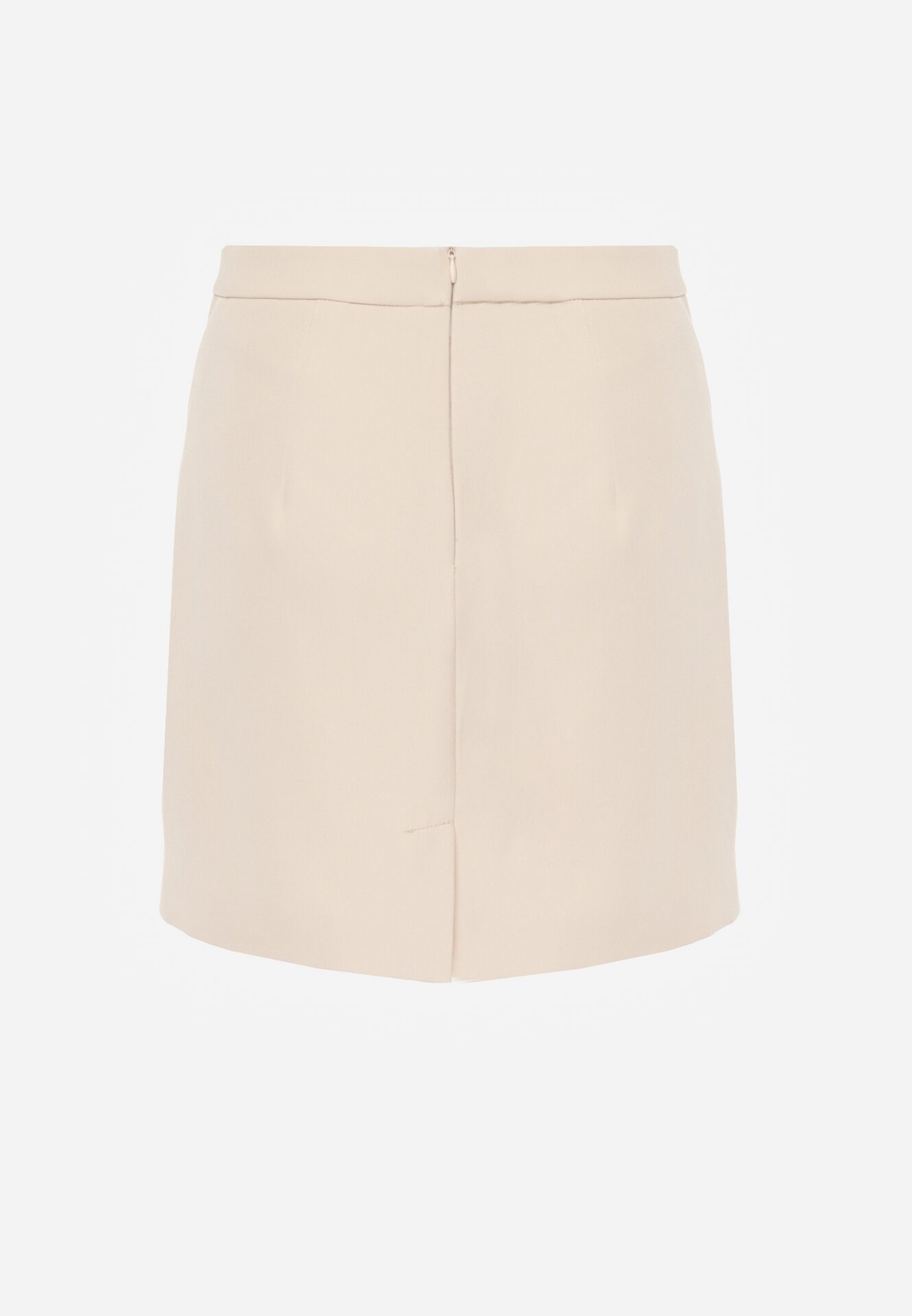 Beżowa Gładka Spódnica VICES o Ołówkowym Kroju Abilura