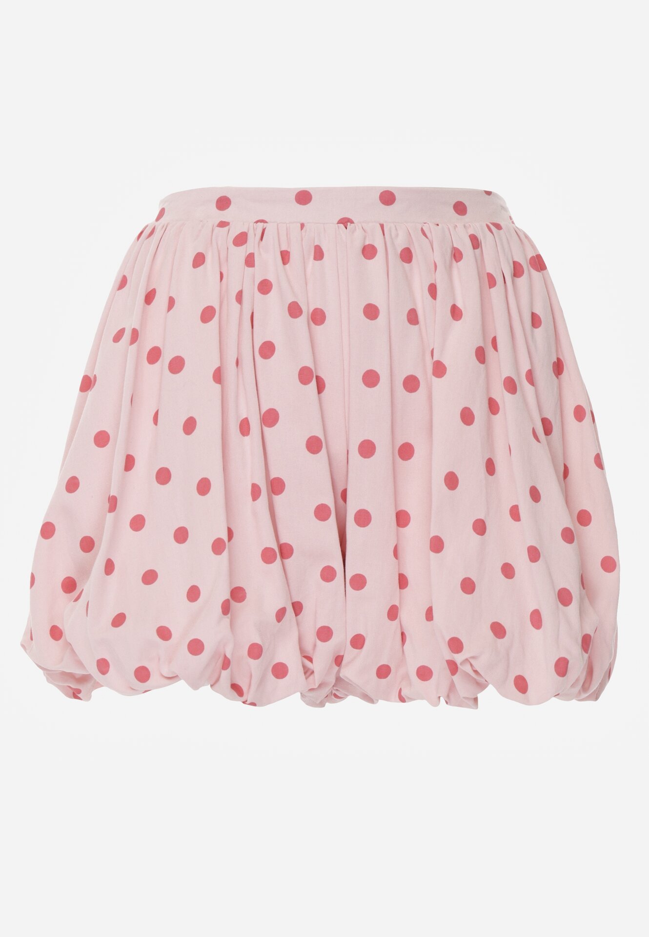 Różowe Szorty z Bawełną i Wiskozą o Kroju Bombki w Kropki Haros