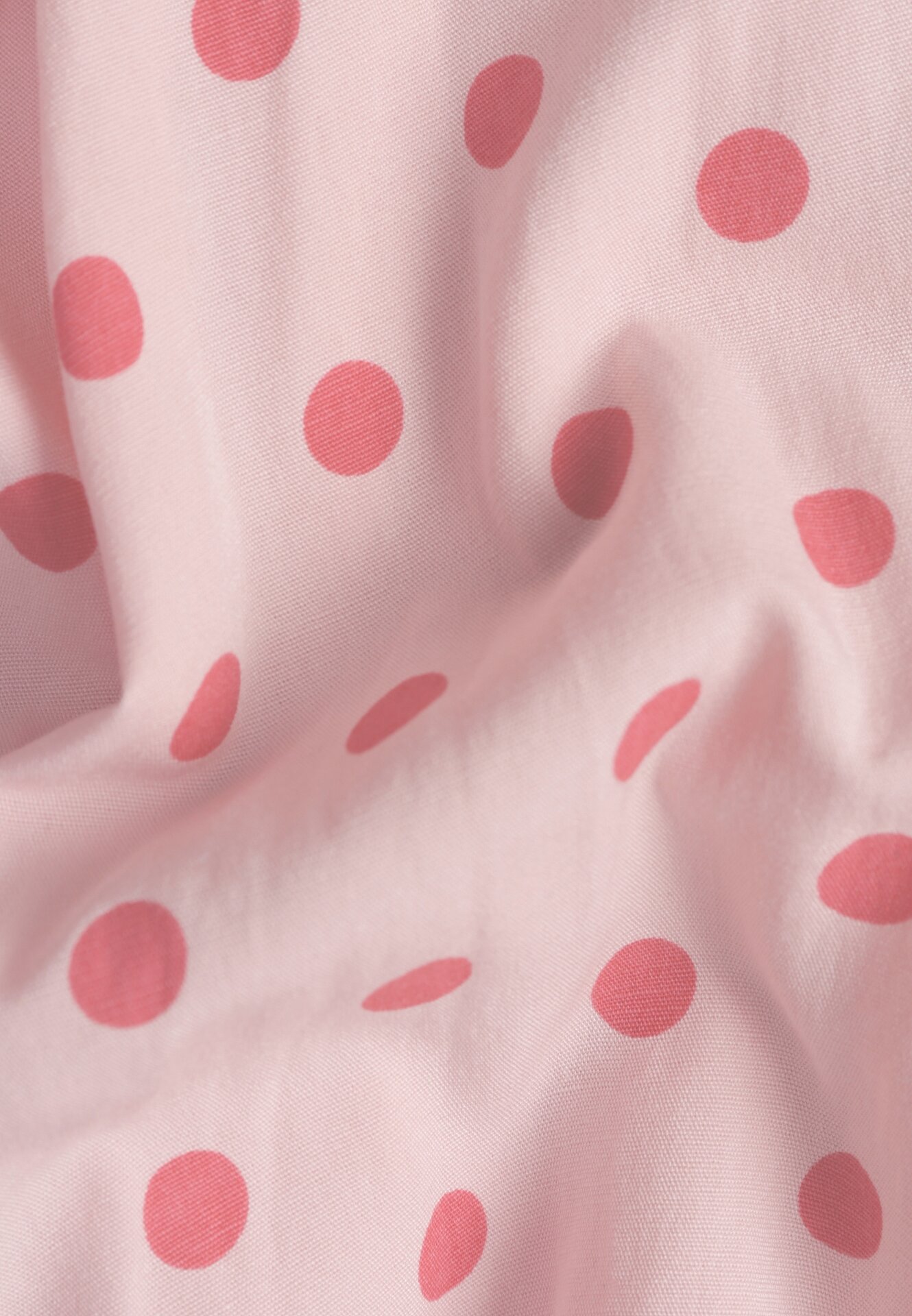 Różowa Bluza w Groszki z Wiskozą o Nietoperzowym Kroju z Kołnierzykiem Rayo