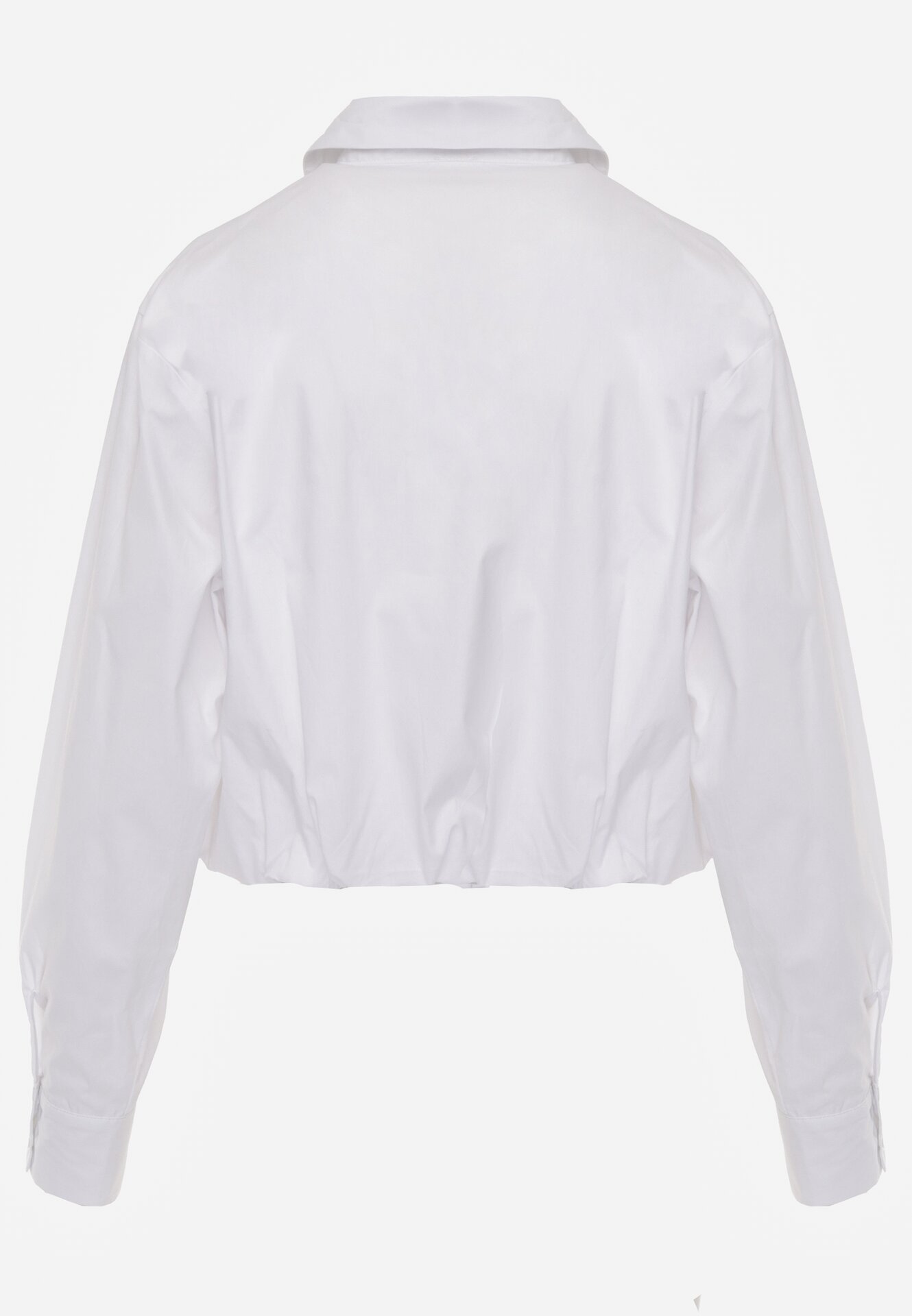 Biała Bawełniana Koszula o Kroju Bombki Oversize Walelia