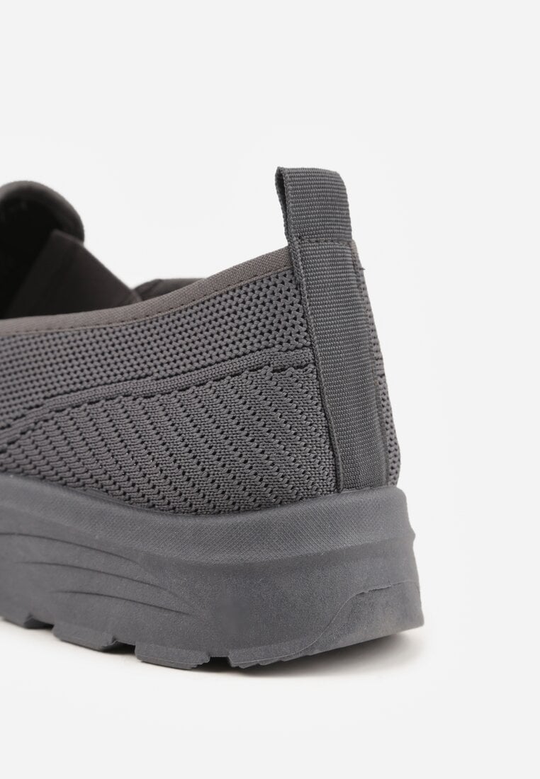 Szare Wsuwane Buty Sportowe Sneakersy z Siateczki z Elastycznymi Wstawkami Aerero