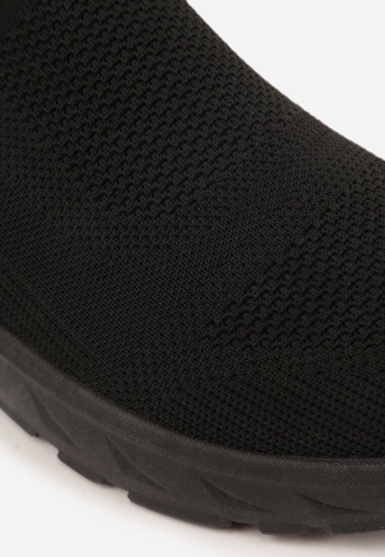 Czarne Siateczkowe Buty Sportowe Sneakersy o Wsuwanym Fasonie Abhold