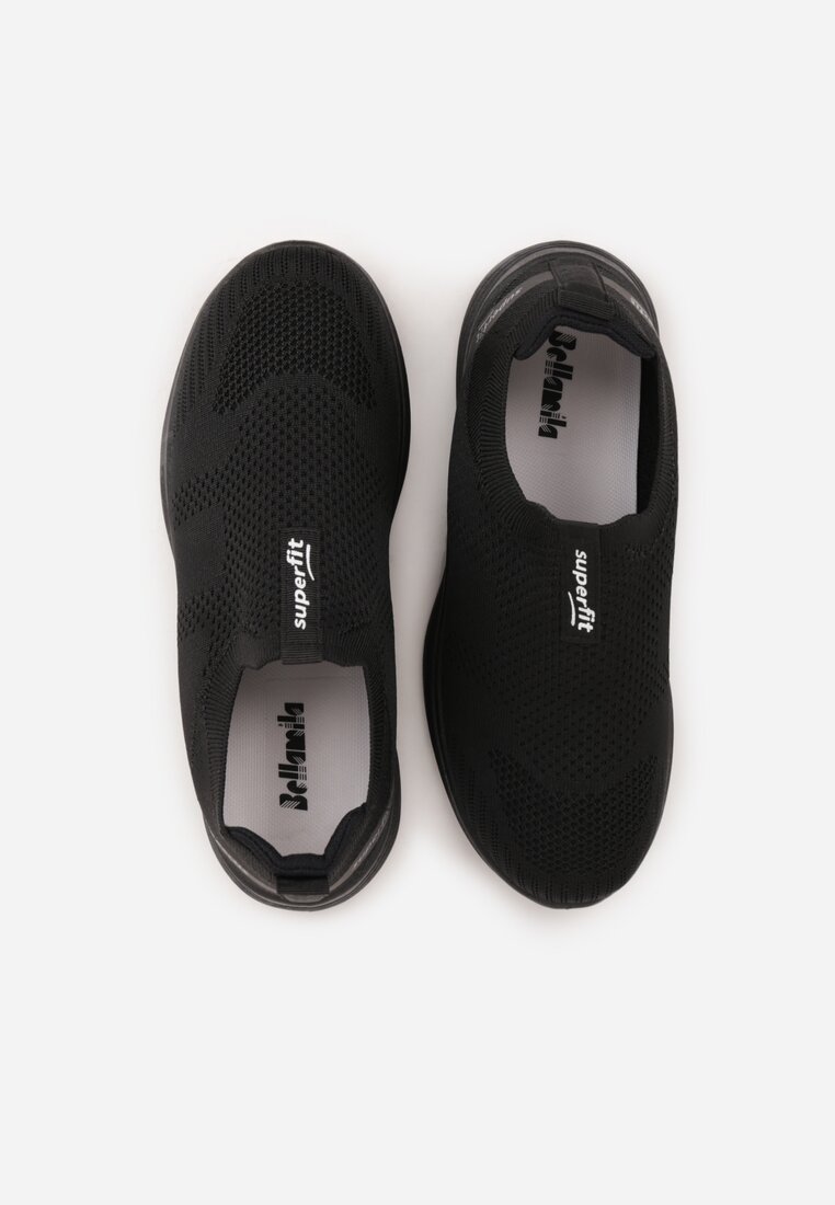 Czarne Wsuwane Buty Sportowe Sneakersy z Siateczkową Cholewką Luthro