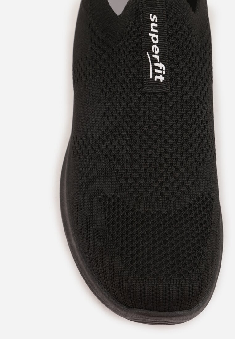 Czarne Wsuwane Buty Sportowe Sneakersy z Siateczkową Cholewką Luthro