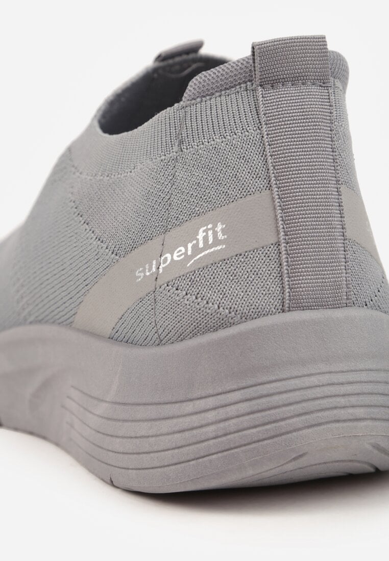 Szare Wsuwane Buty Sportowe Sneakersy z Siateczkową Cholewką Luthro