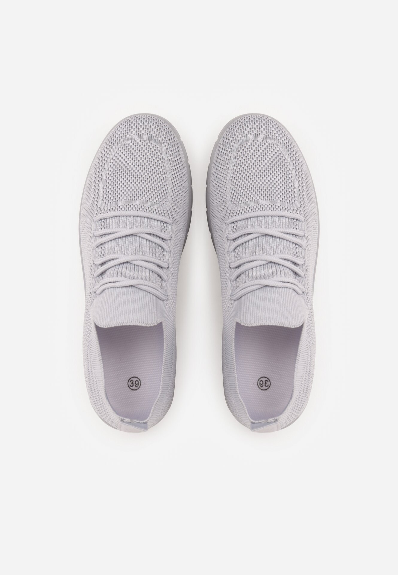 Szare Sznurowane Buty Sportowe Sneakersy z Siateczki Caeolea