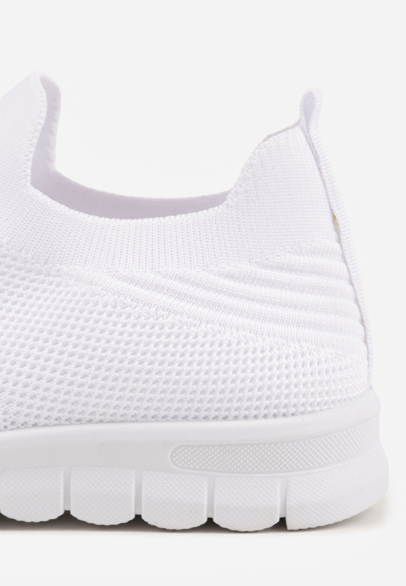 Białe Sznurowane Buty Sportowe Sneakersy z Siateczki Caeolea