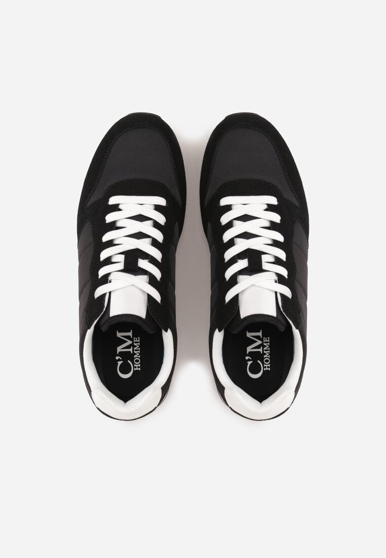 Czarne Buty Sportowe Sneakersy z Pikowanymi Przeszyciami Nelis