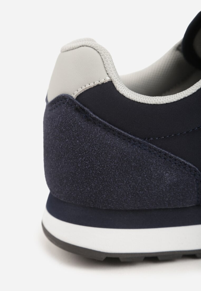 Granatowe Buty Sportowe Sneakersy z Pikowanymi Przeszyciami Nelis