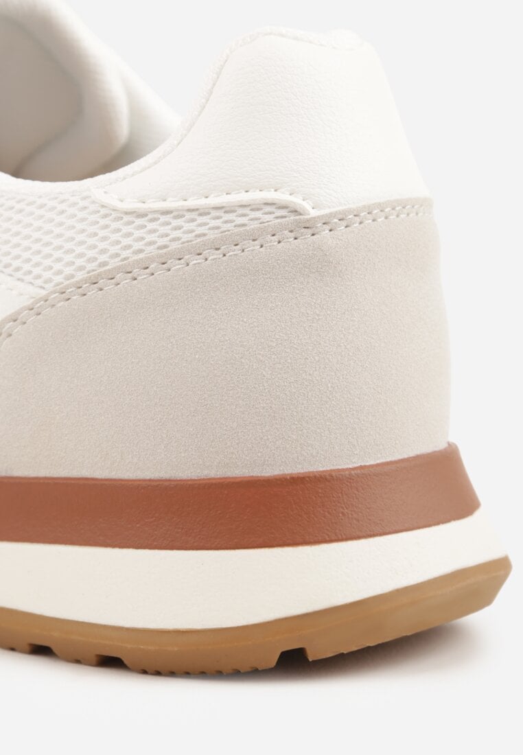 Białe Klasyczne Buty Sportowe Sneakersy z Perforacją na Nosku Lasthora