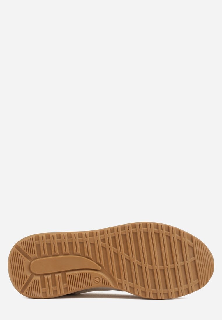 Beżowe Klasyczne Buty Sportowe Sneakersy z Perforacją na Nosku Lasthora