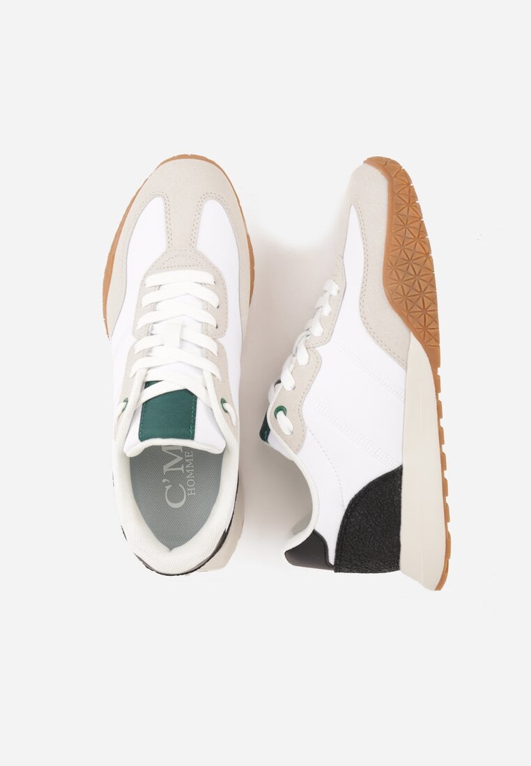 Białe Buty Sportowe Sneakersy z Ozdobnymi Naszyciami Aerylia