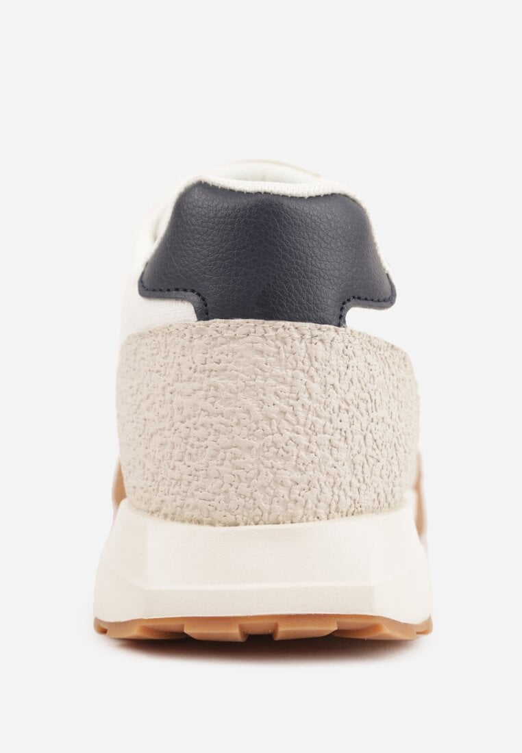 Beżowe Buty Sportowe Sneakersy z Ozdobnymi Naszyciami Aerylia