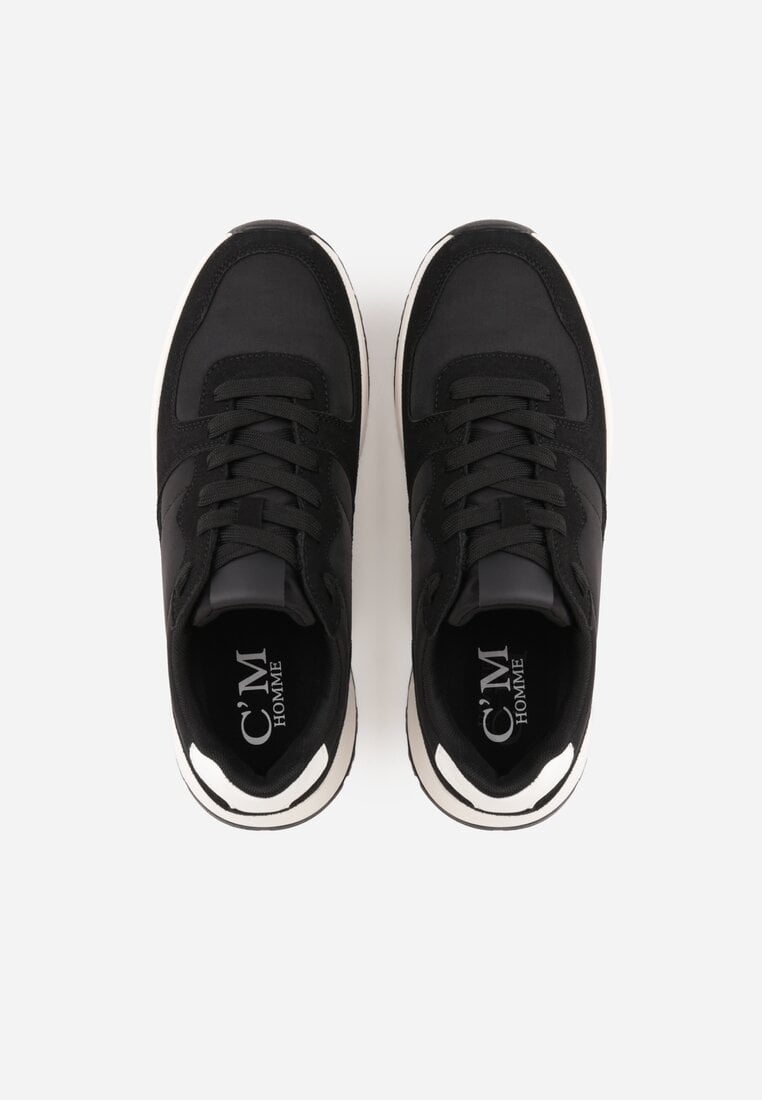 Czarne Buty Sportowe Sneakersy na Grubej Podeszwie Nerola