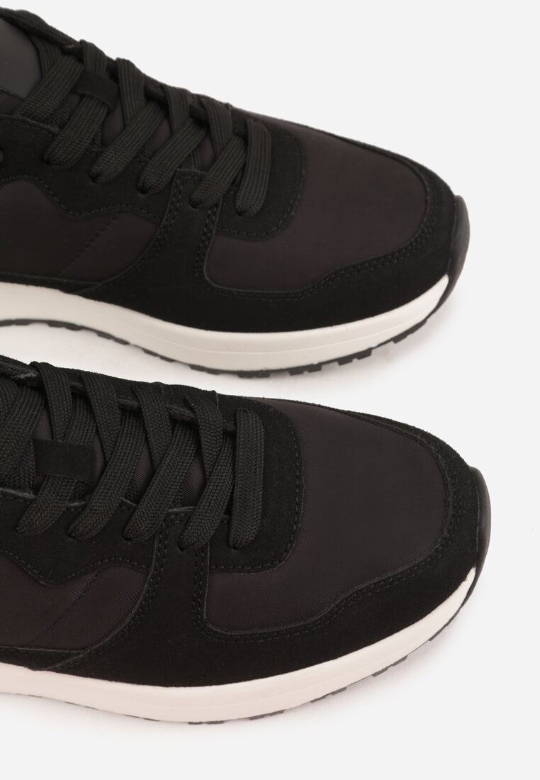 Czarne Buty Sportowe Sneakersy na Grubej Podeszwie Nerola
