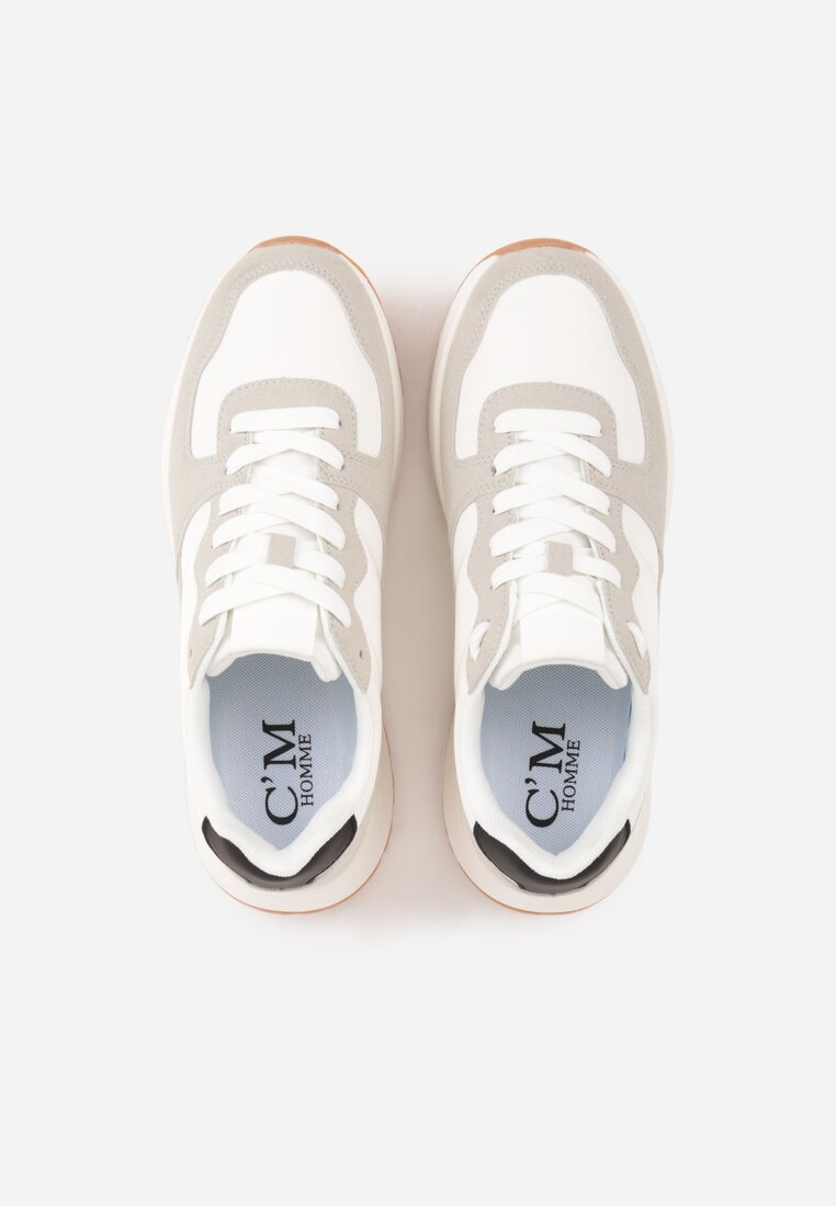 Białe Buty Sportowe Sneakersy na Grubej Podeszwie Nerola