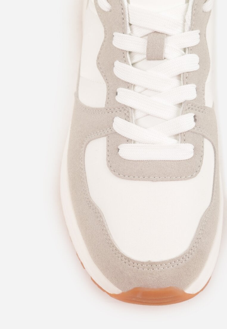 Białe Buty Sportowe Sneakersy na Grubej Podeszwie Nerola