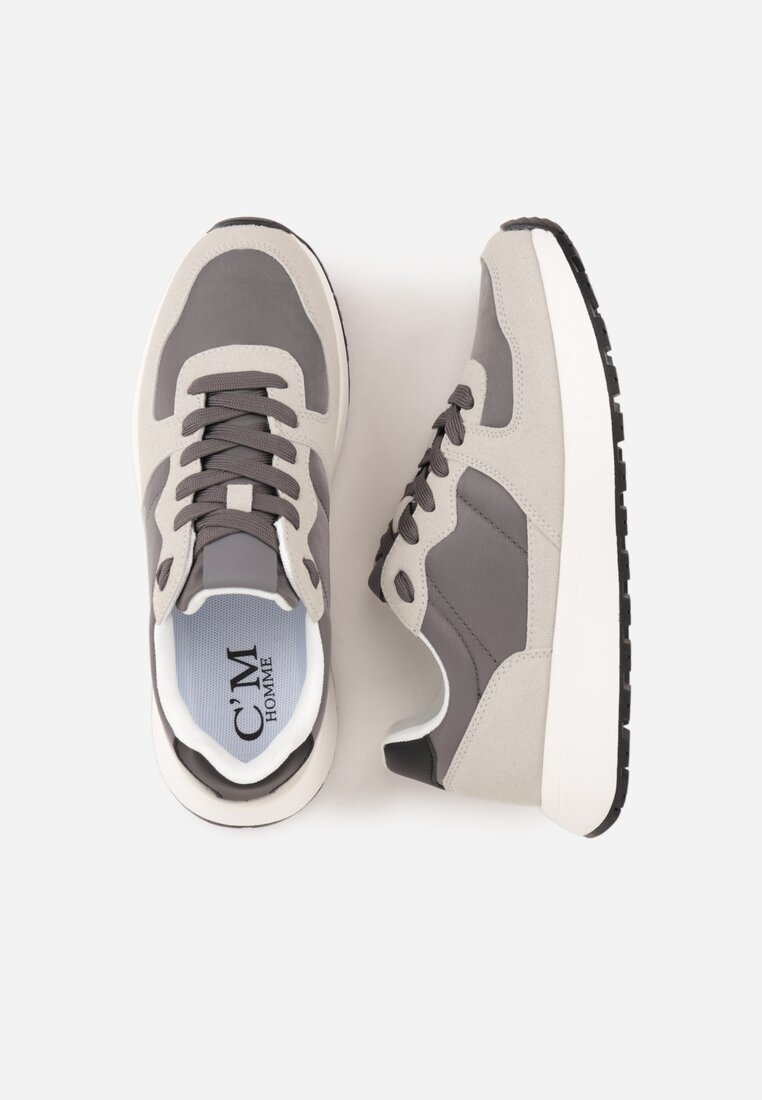 Szare Buty Sportowe Sneakersy na Grubej Podeszwie Nerola