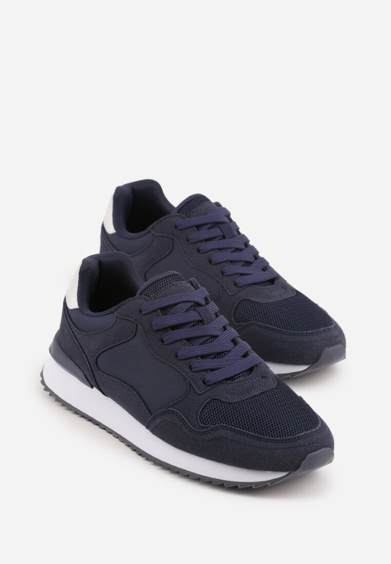 Granatowe Casualowe Buty Sportowe Typu Sneakersy Glorelle