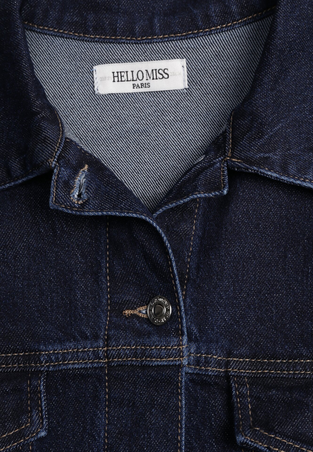 Granatowa Jeansowa Kurtka z Bawełną o Kroju Oversize Vimiloria