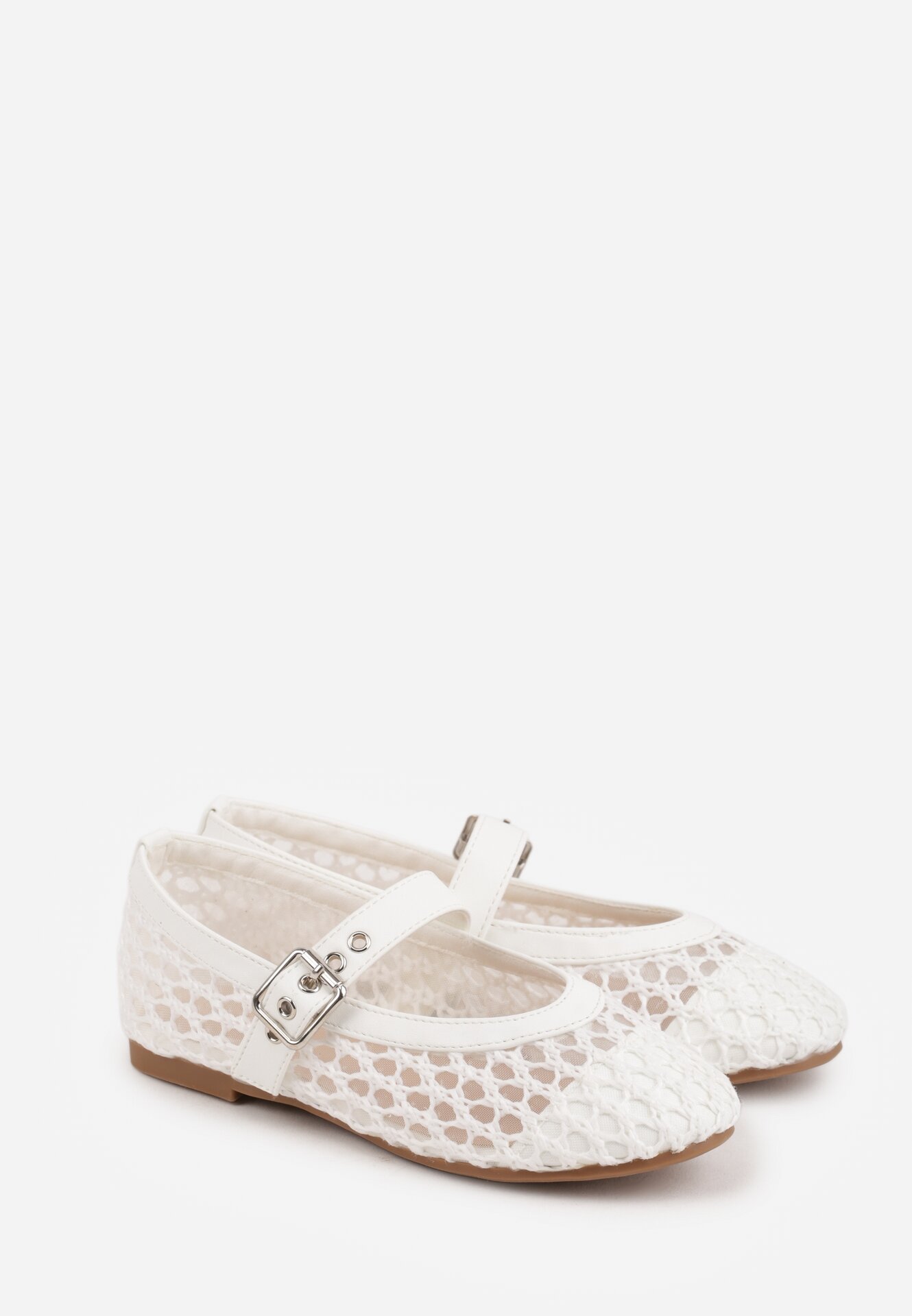 Białe Balerinki z Plecionką z Rafii Tessandra