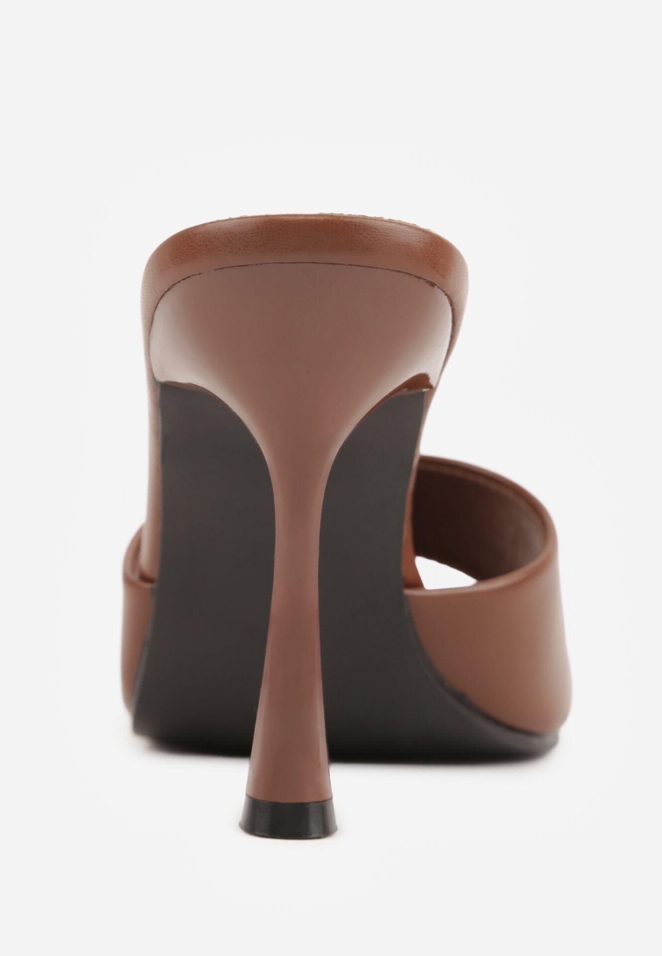 Brązowe Klapki na Szpilce z Kwadratowym Noskiem Mellota