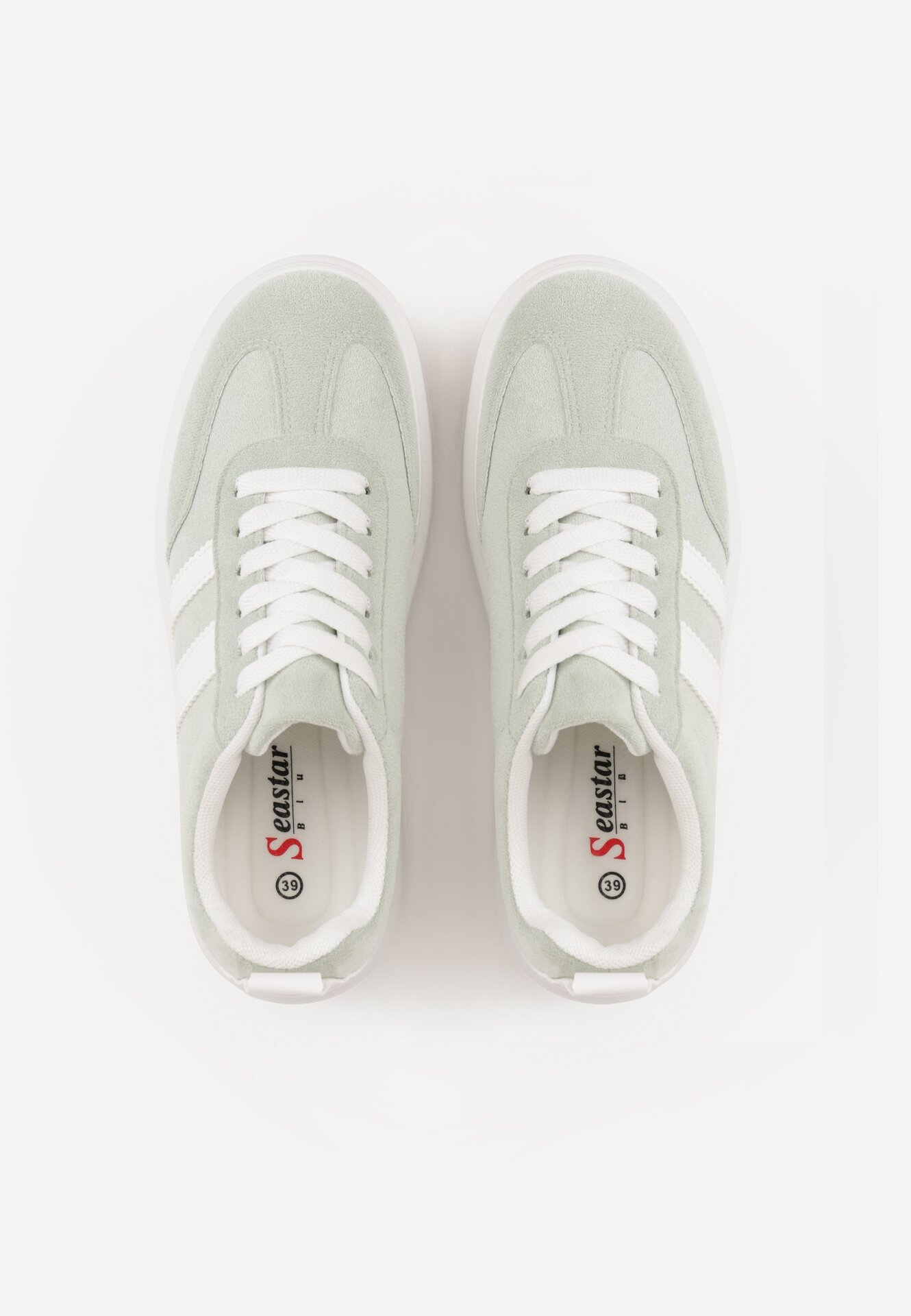 Zielone Sneakersy w Stylu Klasycznych Tenisówek na Grubej Podeszwie Rediree