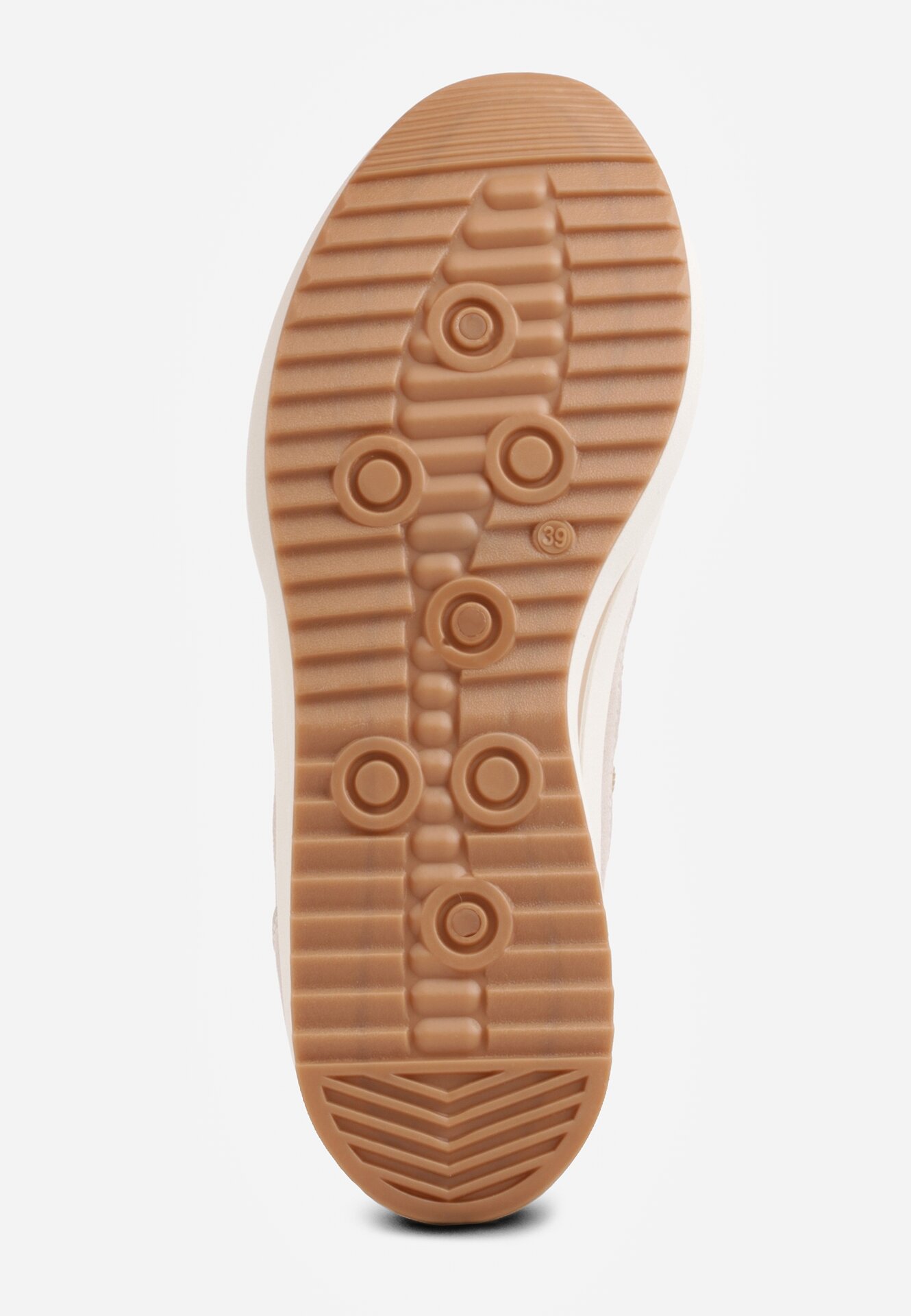 Beżowe Sneakersy na Grubej Podeszwie Ozdobione Geometrycznym Wzorem Asoastis