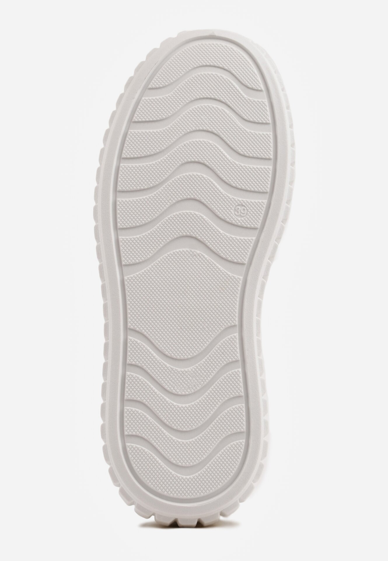 Białe Sneakersy na Grubej Podeszwie z Tłoczeniem i Ozdobnymi Paskami Ralis