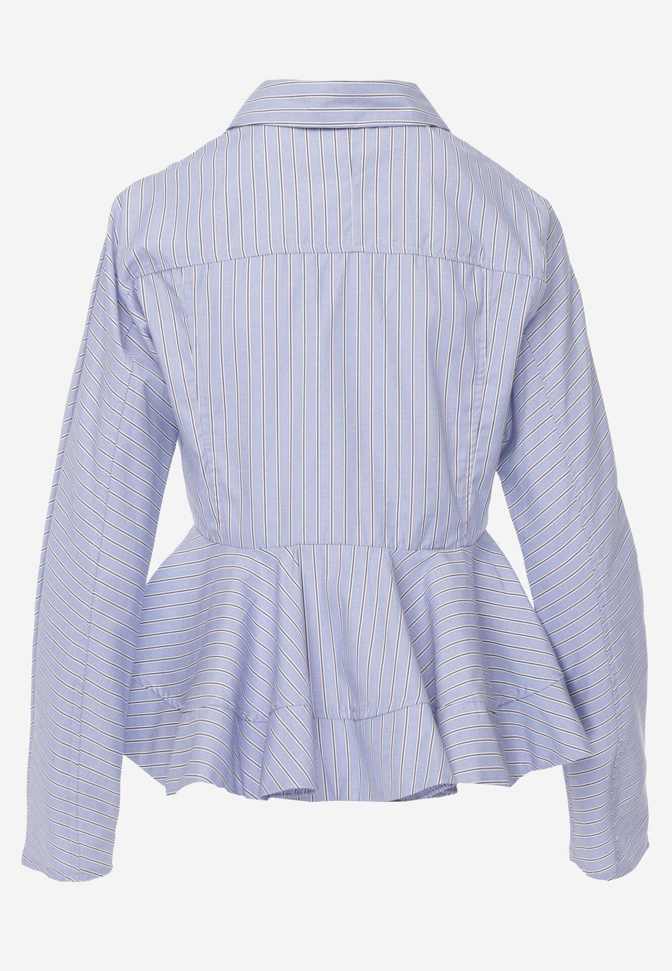 Niebieska Koszula z Bawełną w Paseczki z Rozkloszowanym Dołem Meridianes