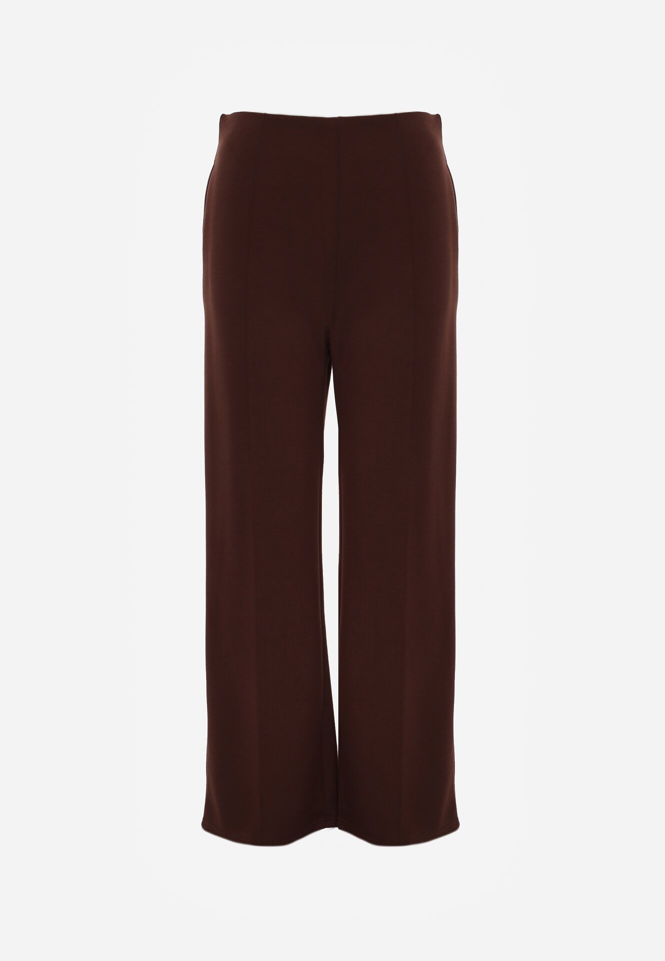 Brązowe Eleganckie Spodnie z Bawełny i Wiskozy w Kant Valelia