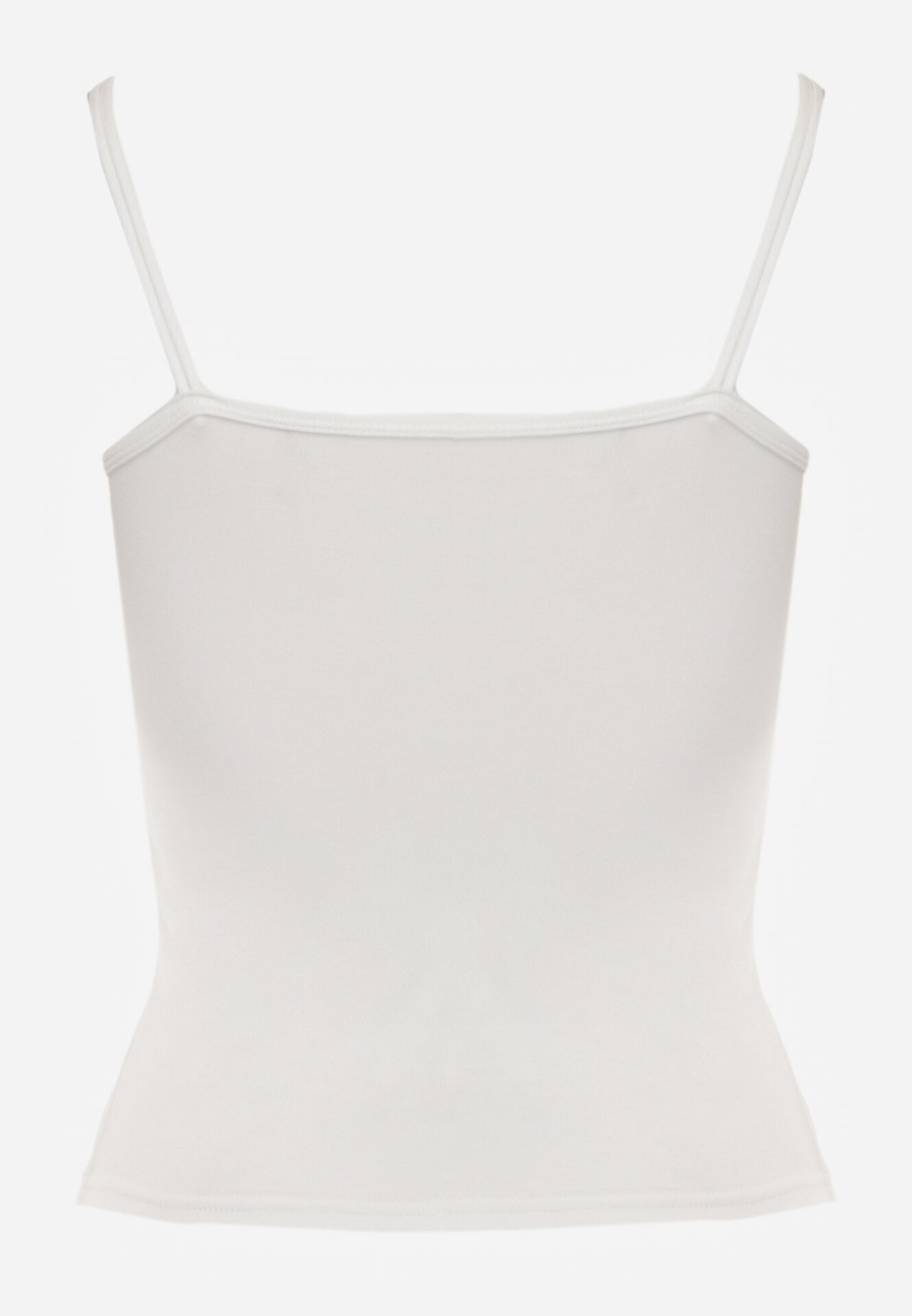 Biały Wiskozowy Top z Podwójnymi Ramiączkami Hendrea