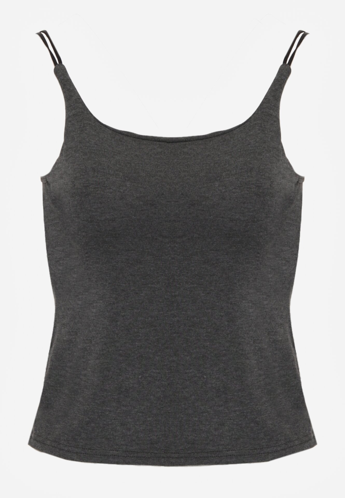 Szary Wiskozowy Top z Podwójnymi Ramiączkami Hendrea