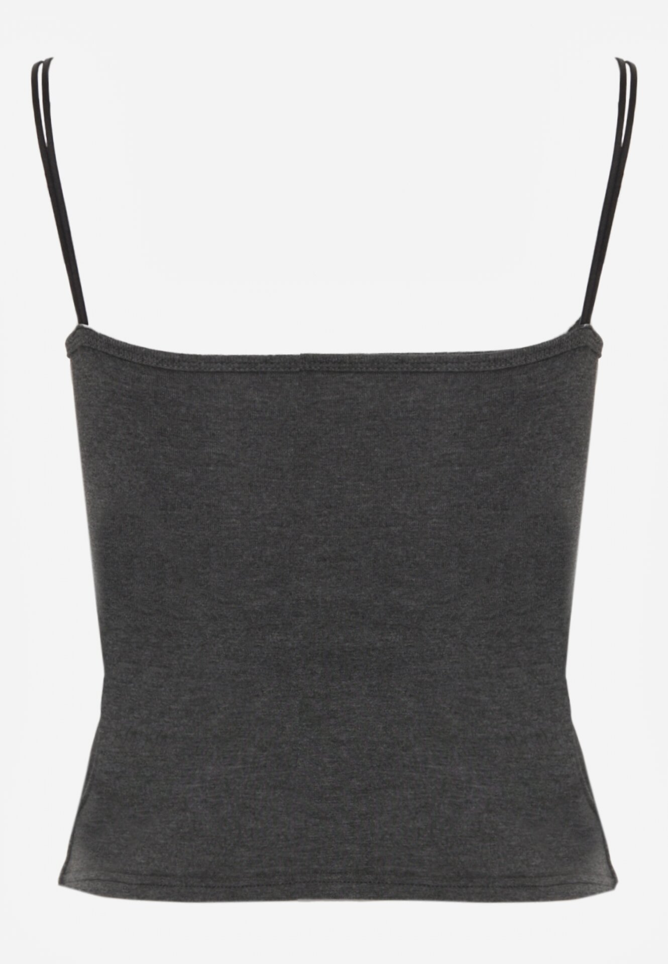 Szary Wiskozowy Top z Podwójnymi Ramiączkami Hendrea