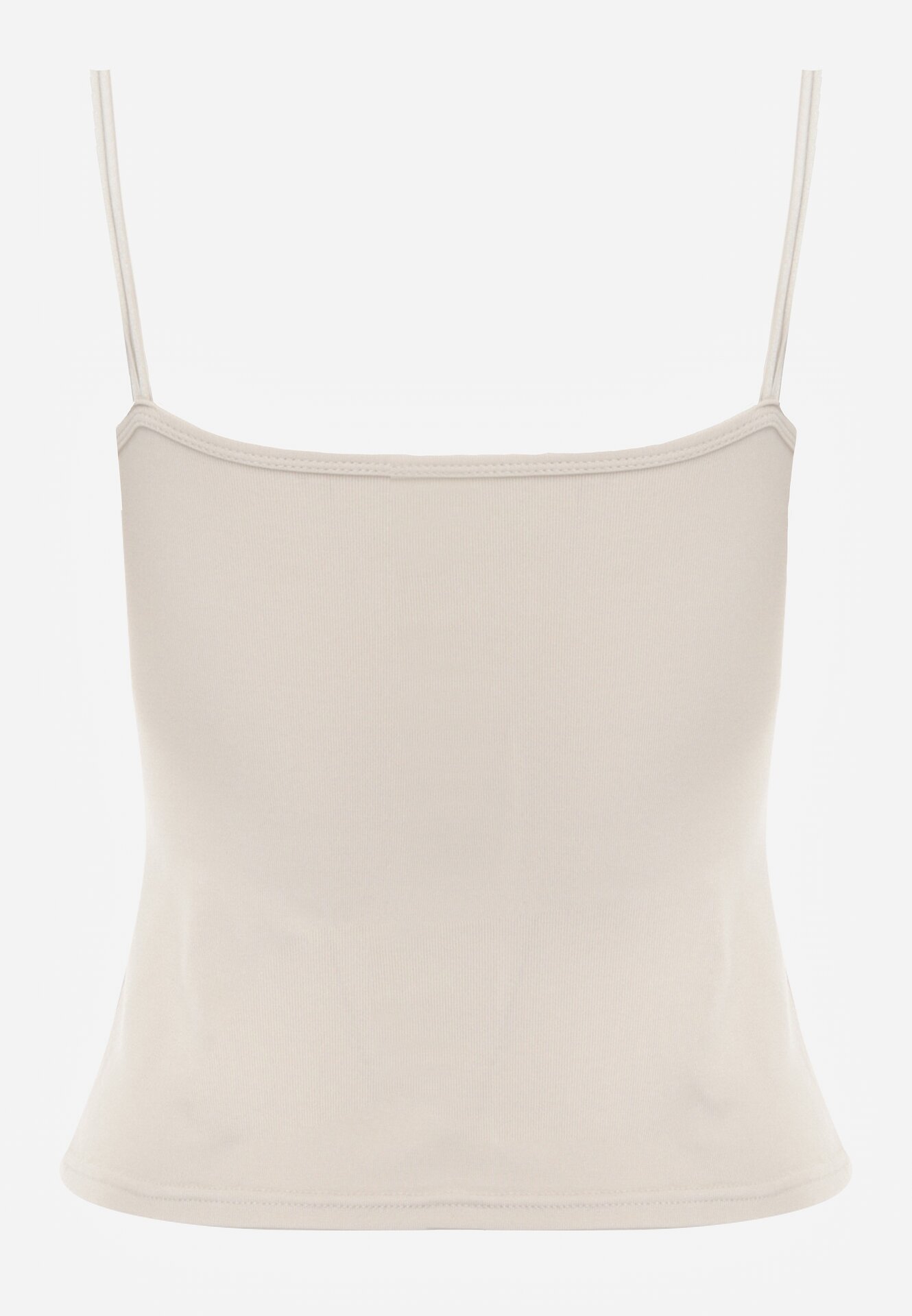 Beżowy Wiskozowy Top z Podwójnymi Ramiączkami Hendrea