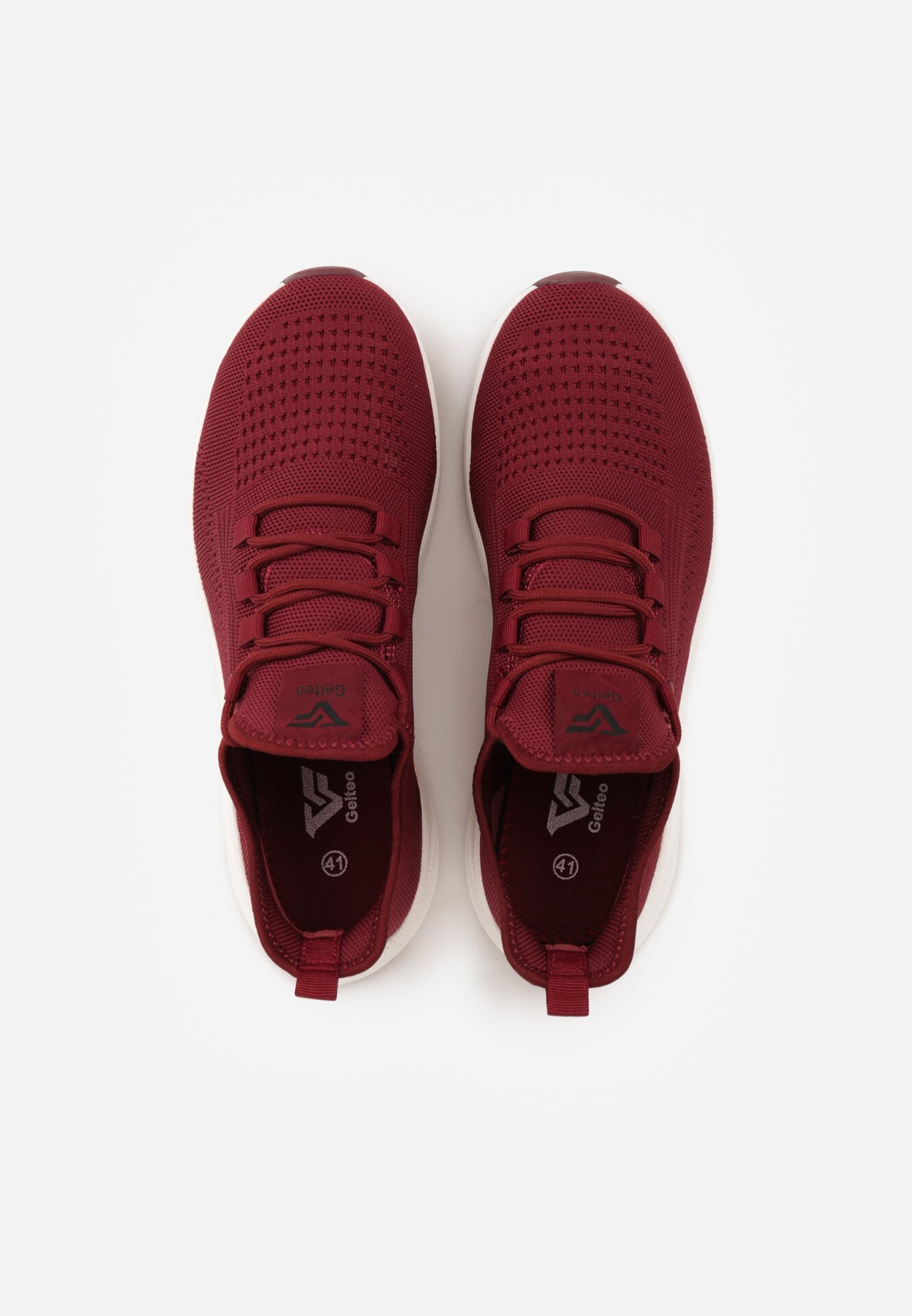 Bordowe Buty Sportowe Sneakersy na Tłoczonej Podeszwie Karill