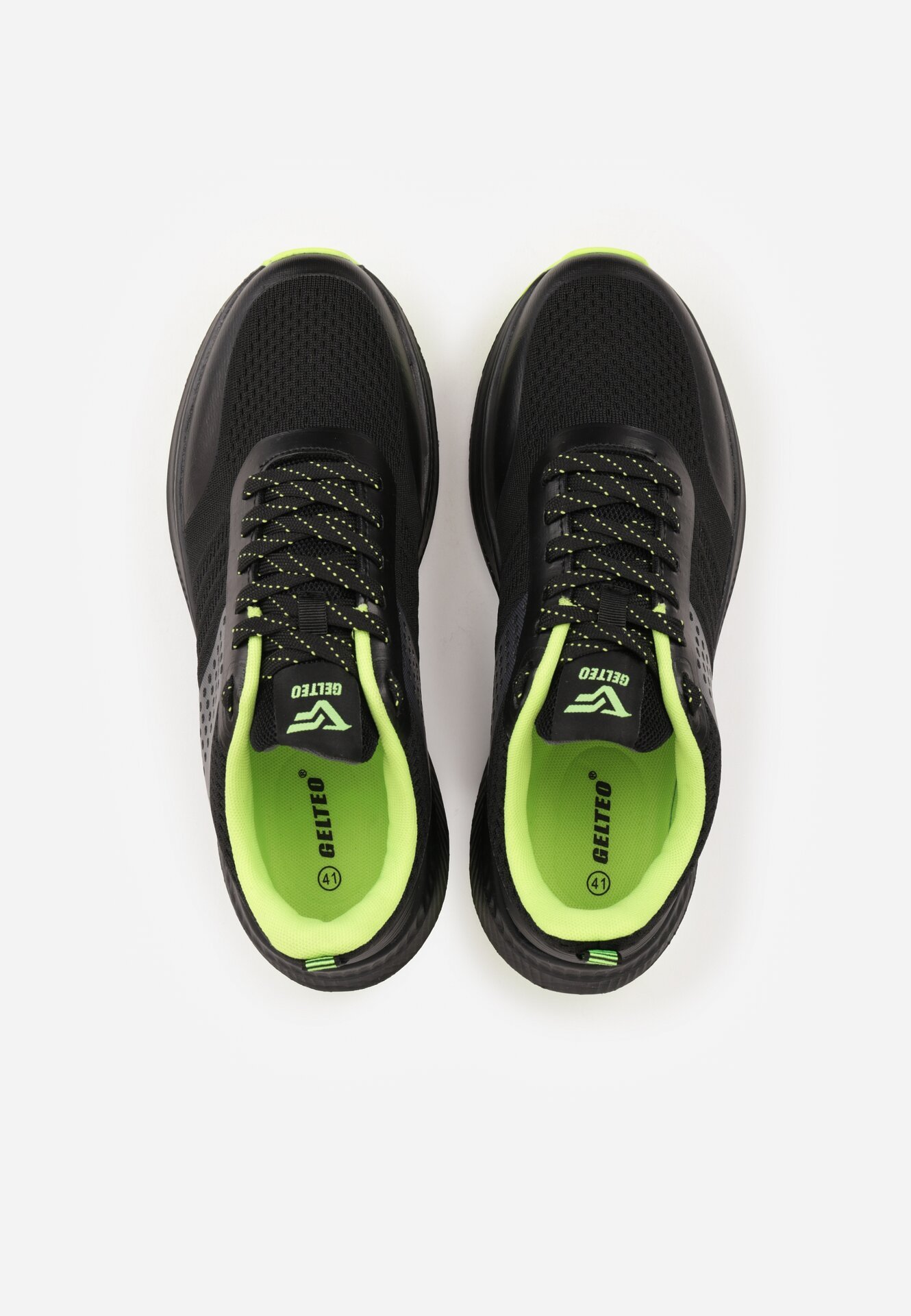 Czarno-Zielone Buty Sportowe Sneakersy z Tłoczonym Wzorem Ashavera