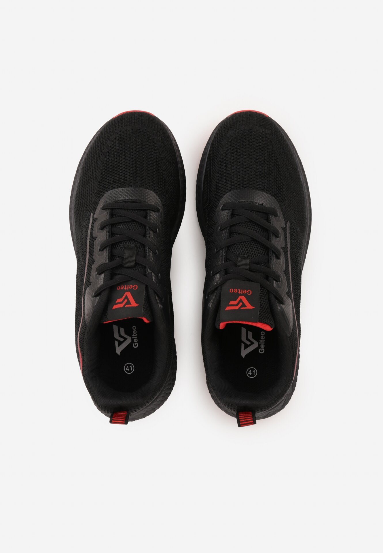 Czarno-Czerwone Buty Sportowe Sneakersy z Ozdobnym Paskiem z Boku Damamene