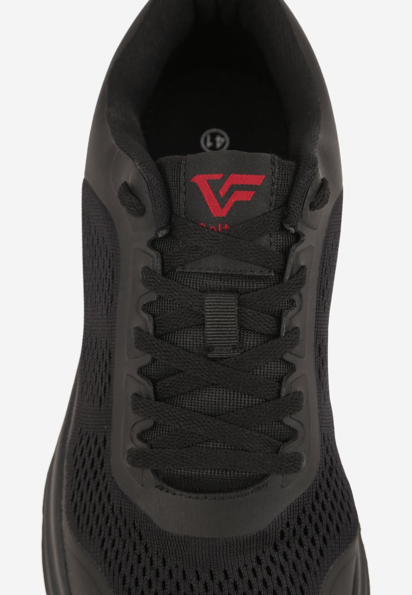 Czarno-Czerwone Buty Sportowe Sznurowane z Siateczką Delle