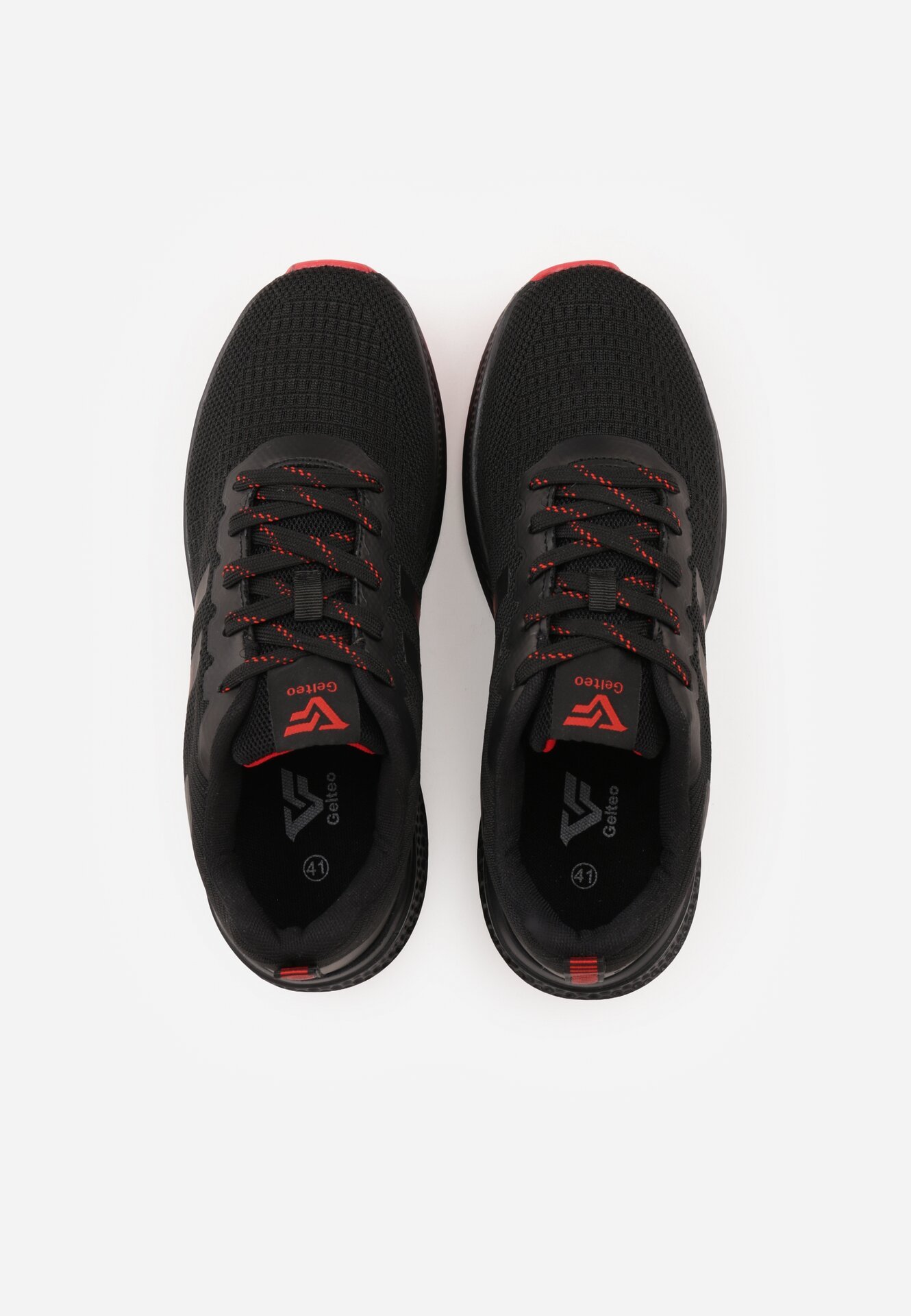 Czarno-Czerwone Buty Sportowe Sneakersy Ozdobione Cieniowanymi Paskami Monissa