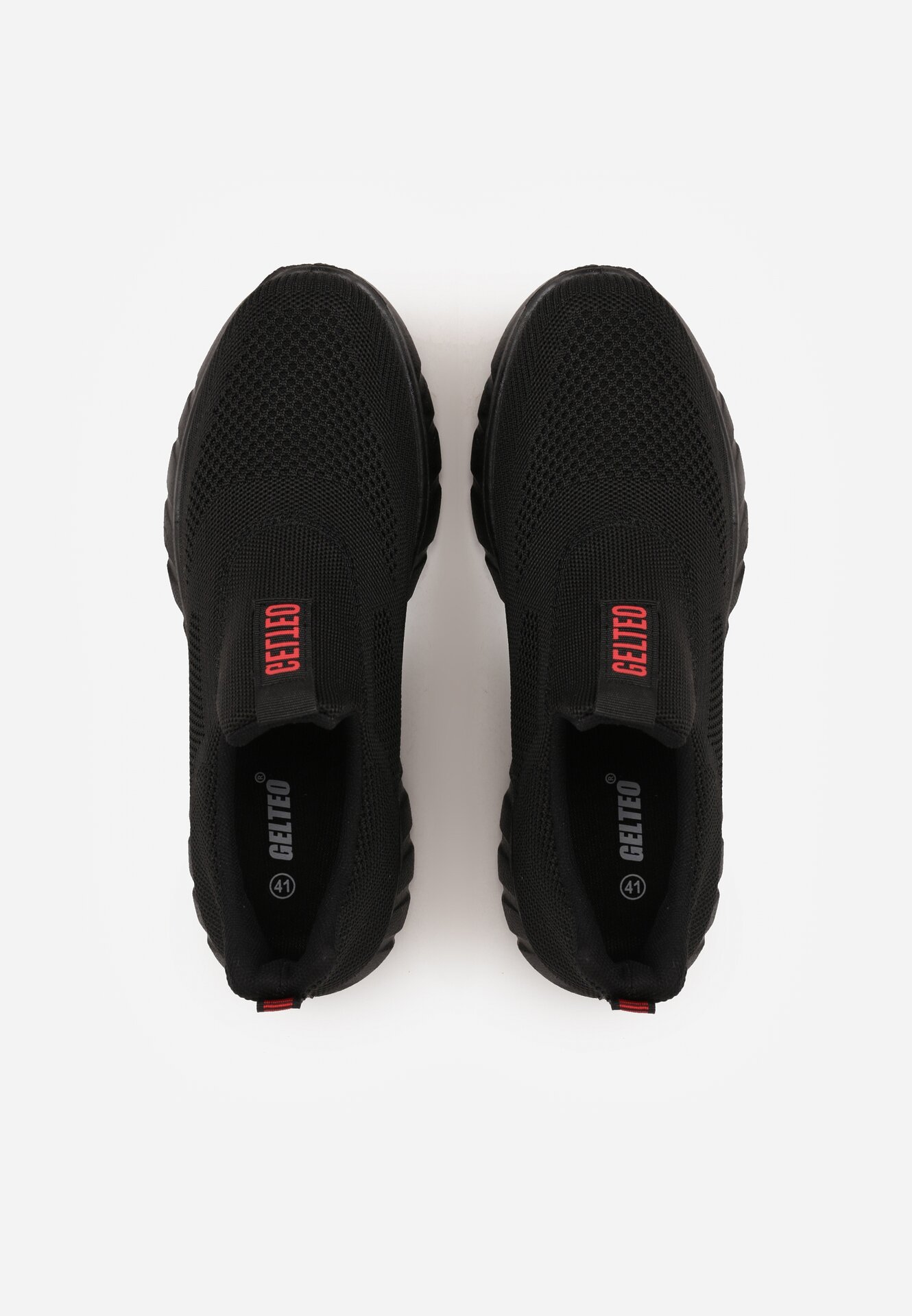 Czarno-Czerwone Buty Sportowe Sneakersy Ozdobione Napisem Gallego