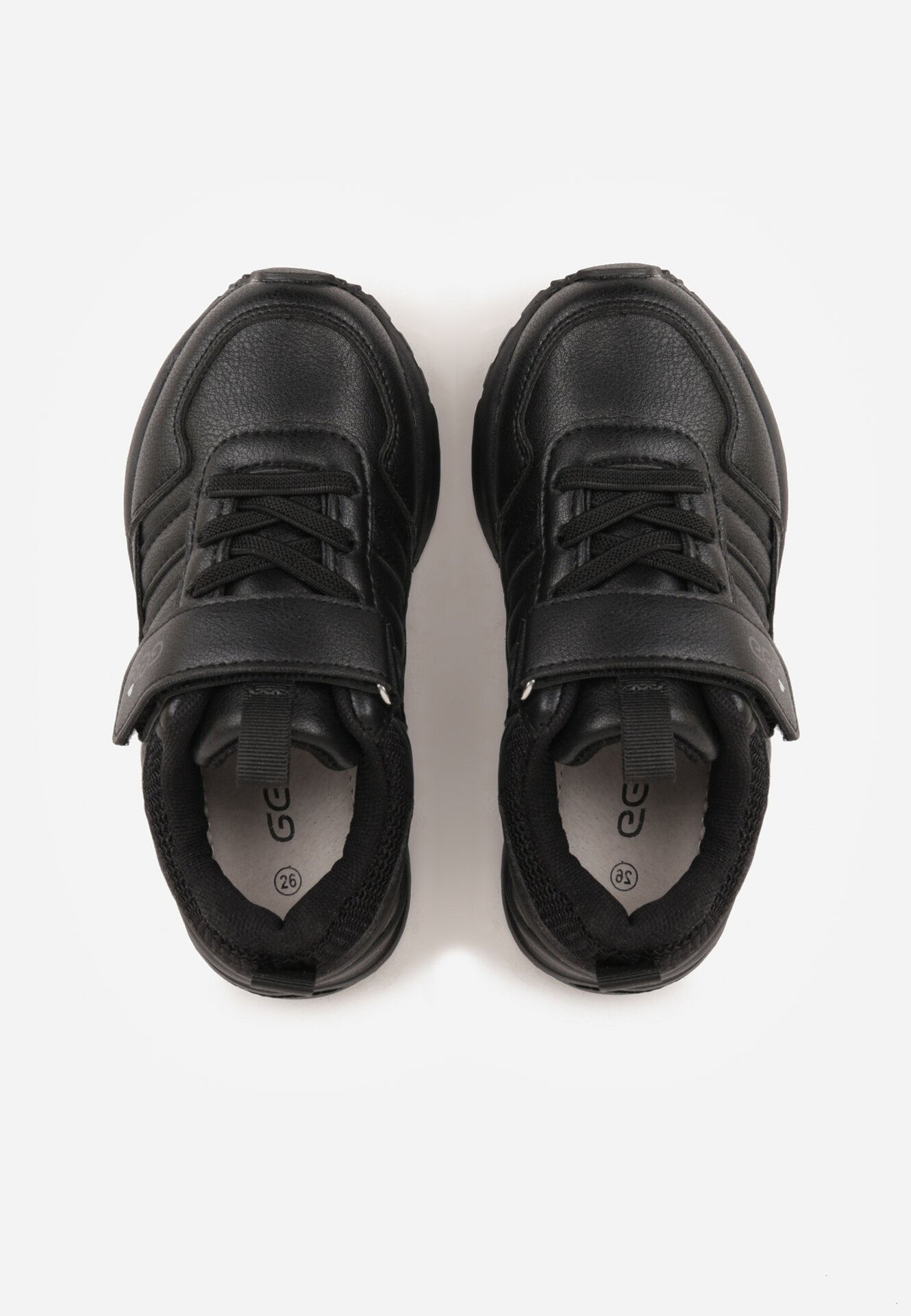 Czarne Buty Sportowe Sneakersy ze Skórzaną Wkładką i Napisem Rilva