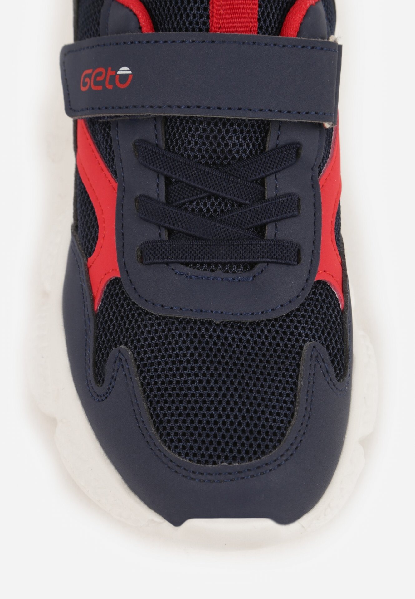 Niebiesko-Czerwone Buty Sportowe Sneakersy na Grubej Tłoczonej Podeszwie z Napisem Ziffish