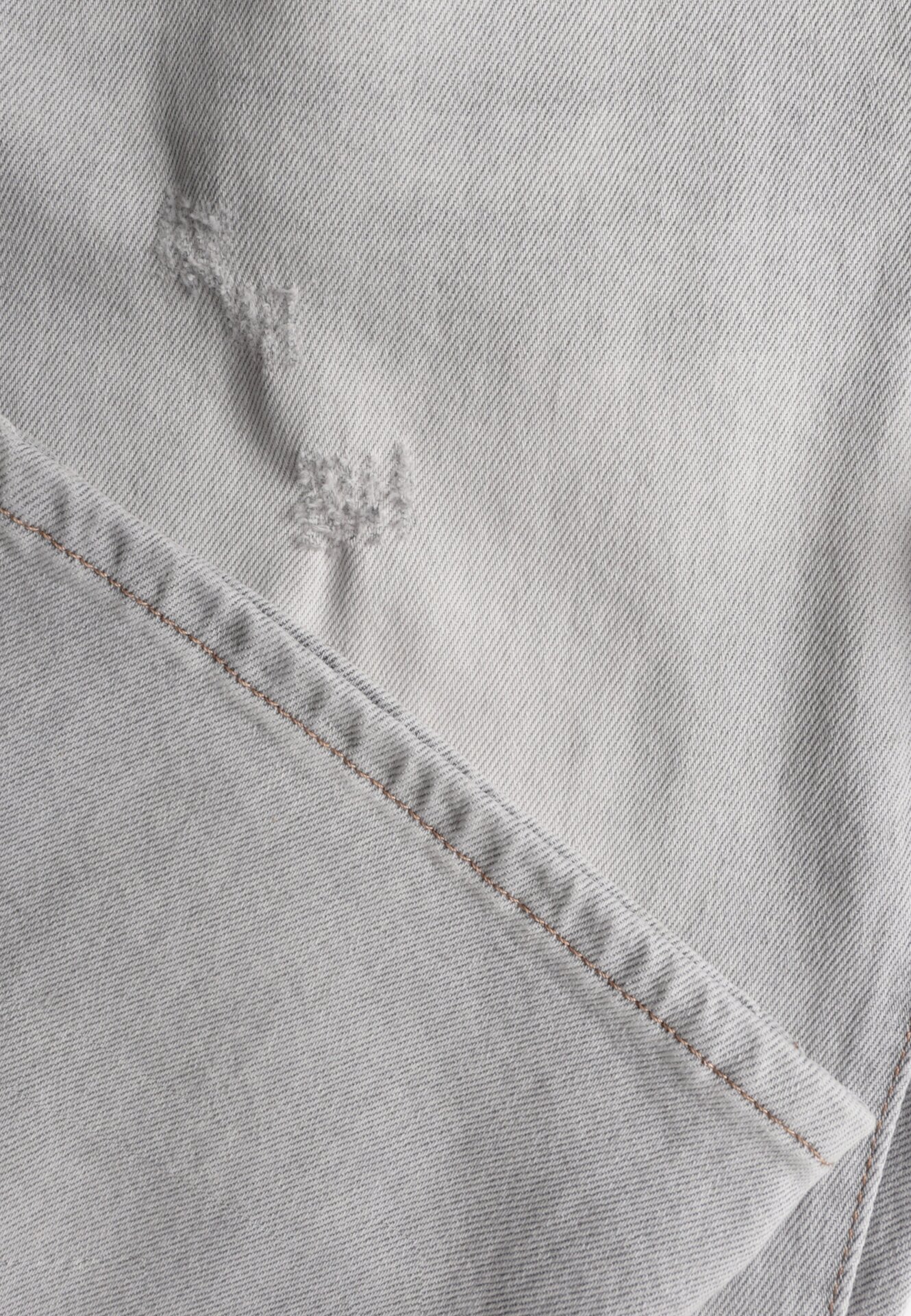 Jasnoszare Jeansy z Bawełną i Wysokim Stanem o Prostym Kroju z Przetarciam Vimariella